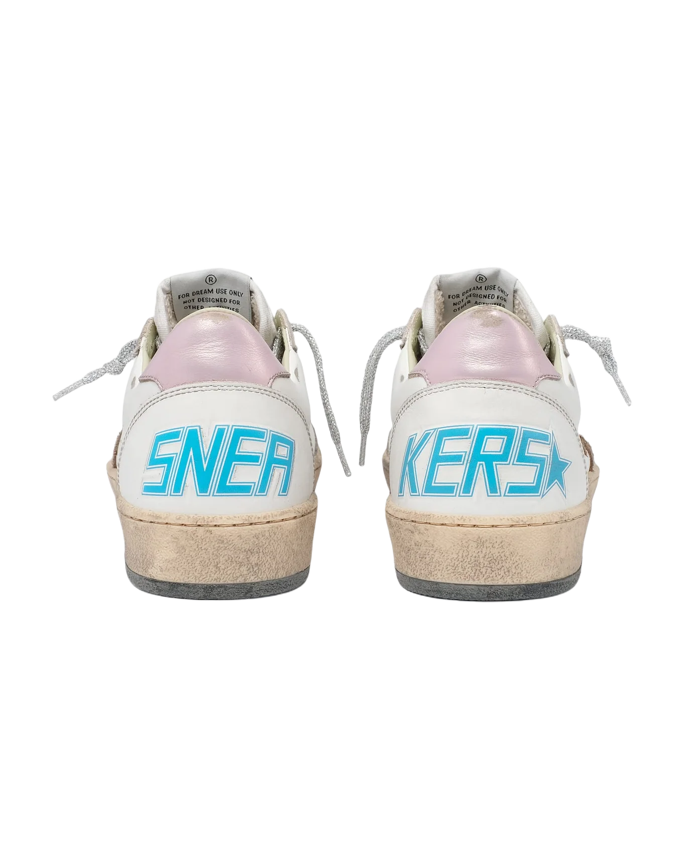 Women | Ball Star Sneakers with Leopard-Print Star & Pink Laminated Leather Heel Tab | White x Beige Brown Black x Salmon - Image 5