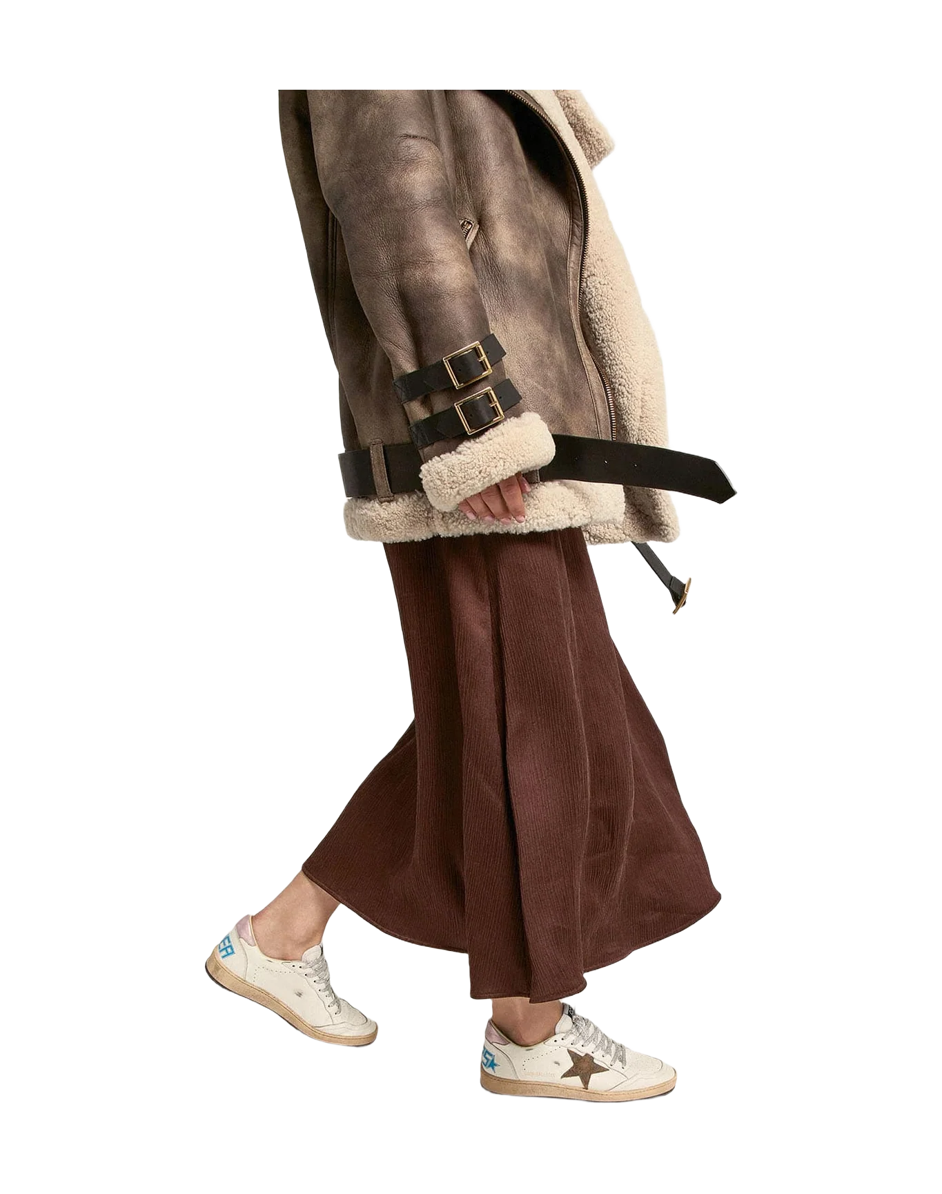 Women | Ball Star Sneakers with Leopard-Print Star & Pink Laminated Leather Heel Tab | White x Beige Brown Black x Salmon - Image 9
