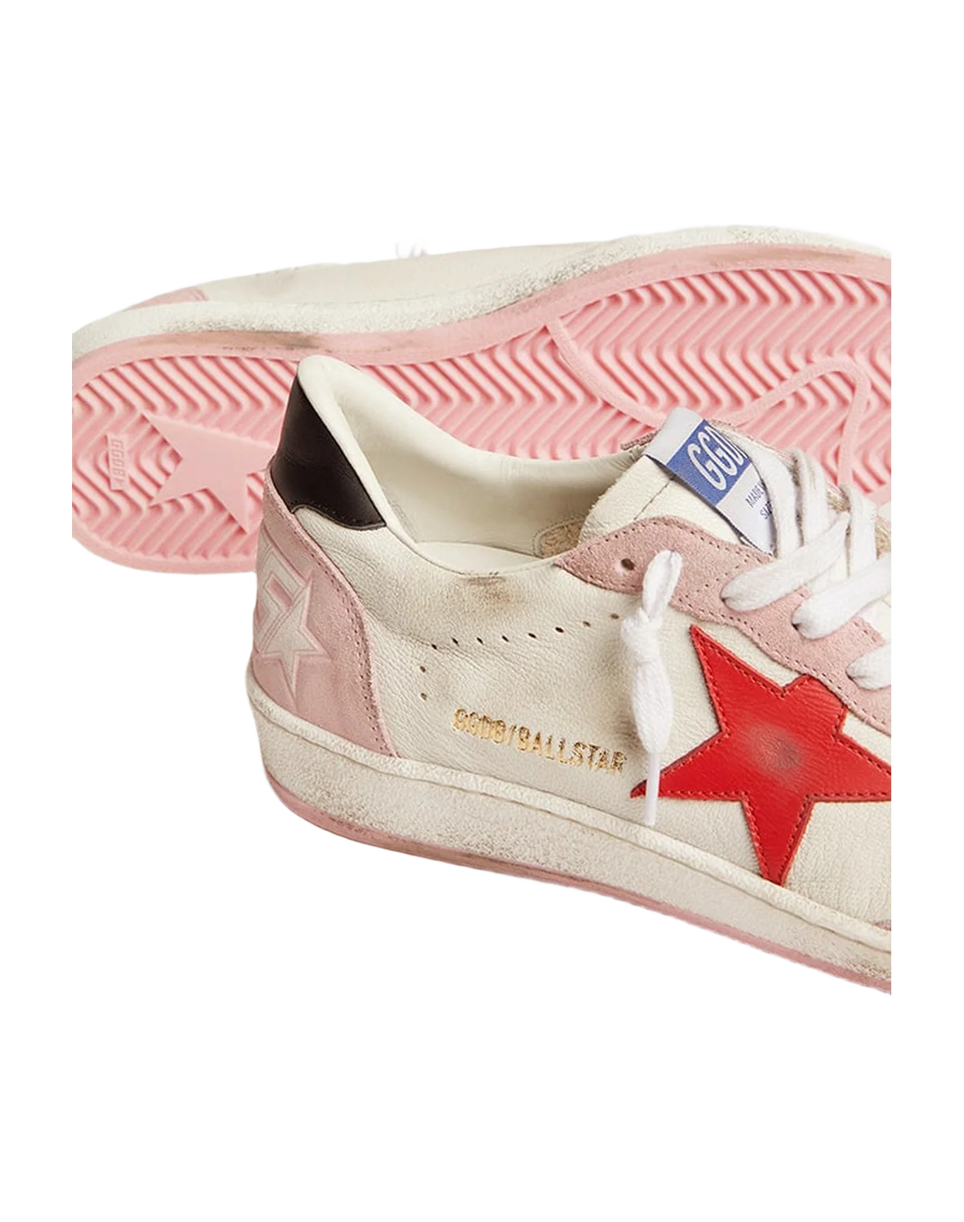 Women | Ball Star White & Baby Pink with Red Star | White x Baby Pink x Red x Black - Image 6