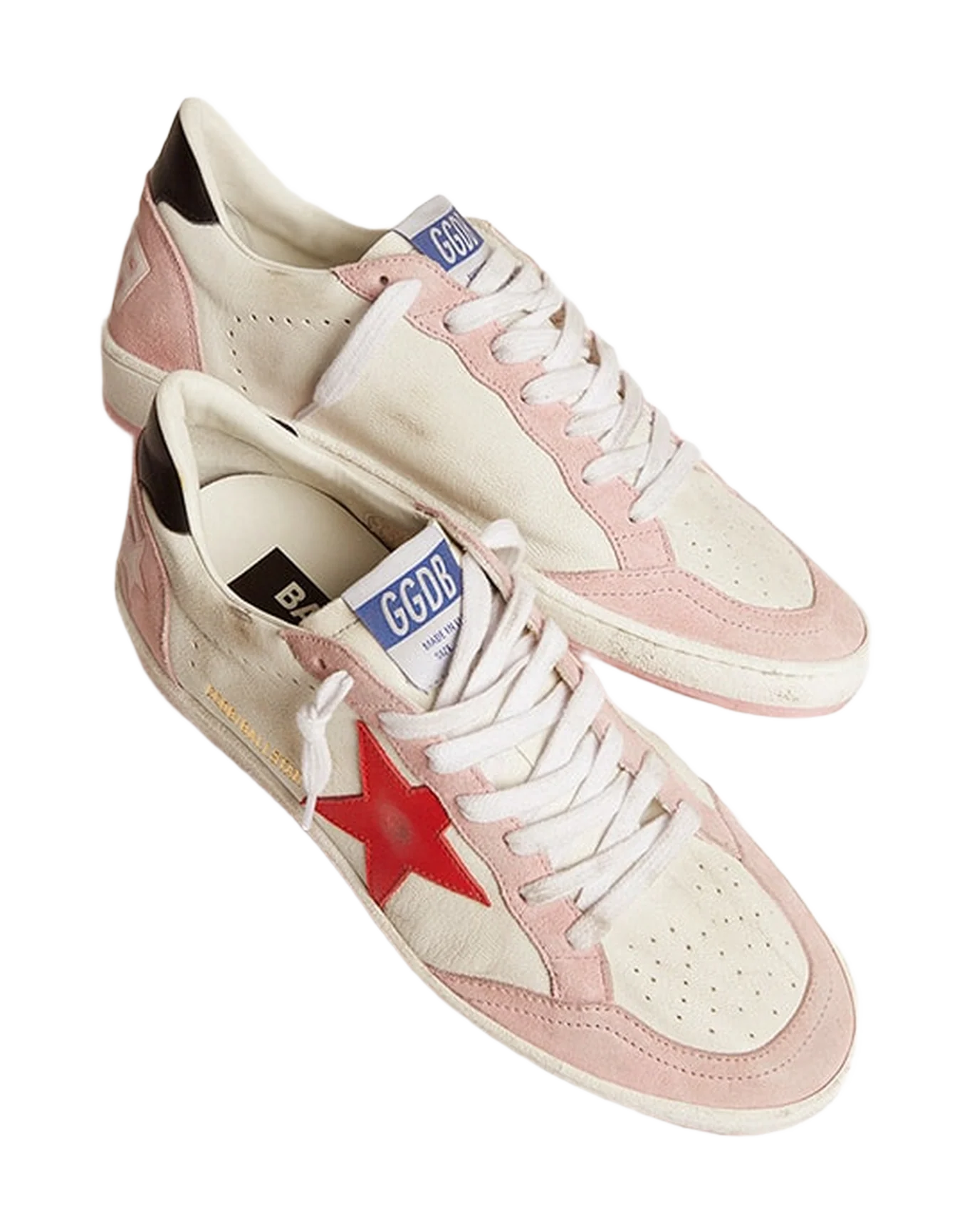 Women | Ball Star White & Baby Pink with Red Star | White x Baby Pink x Red x Black - Image 7
