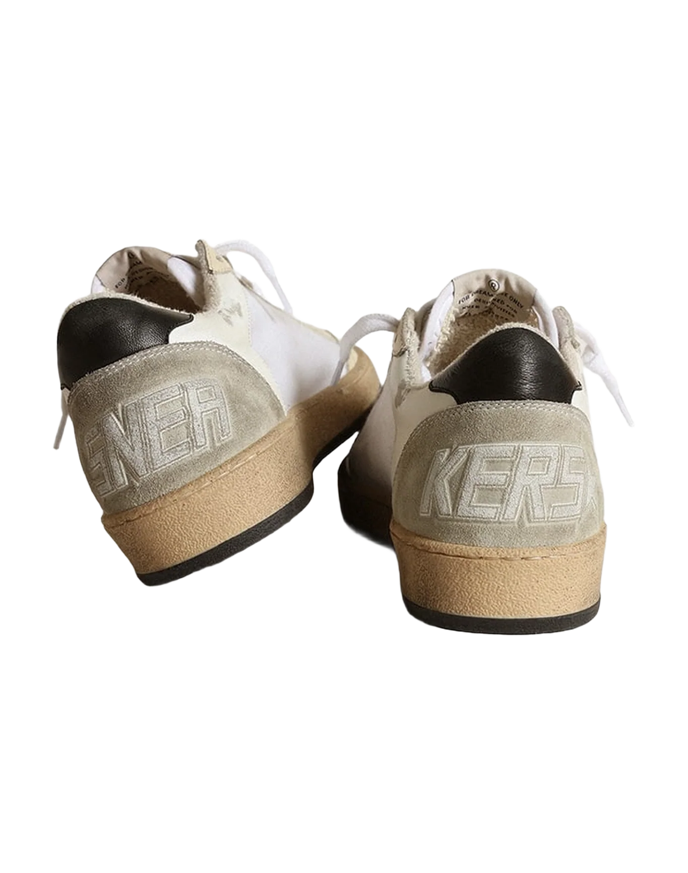 Women | Ball Star White Canvas & Leather with Black Star | White x Ivory x Black x Ice - Image 4
