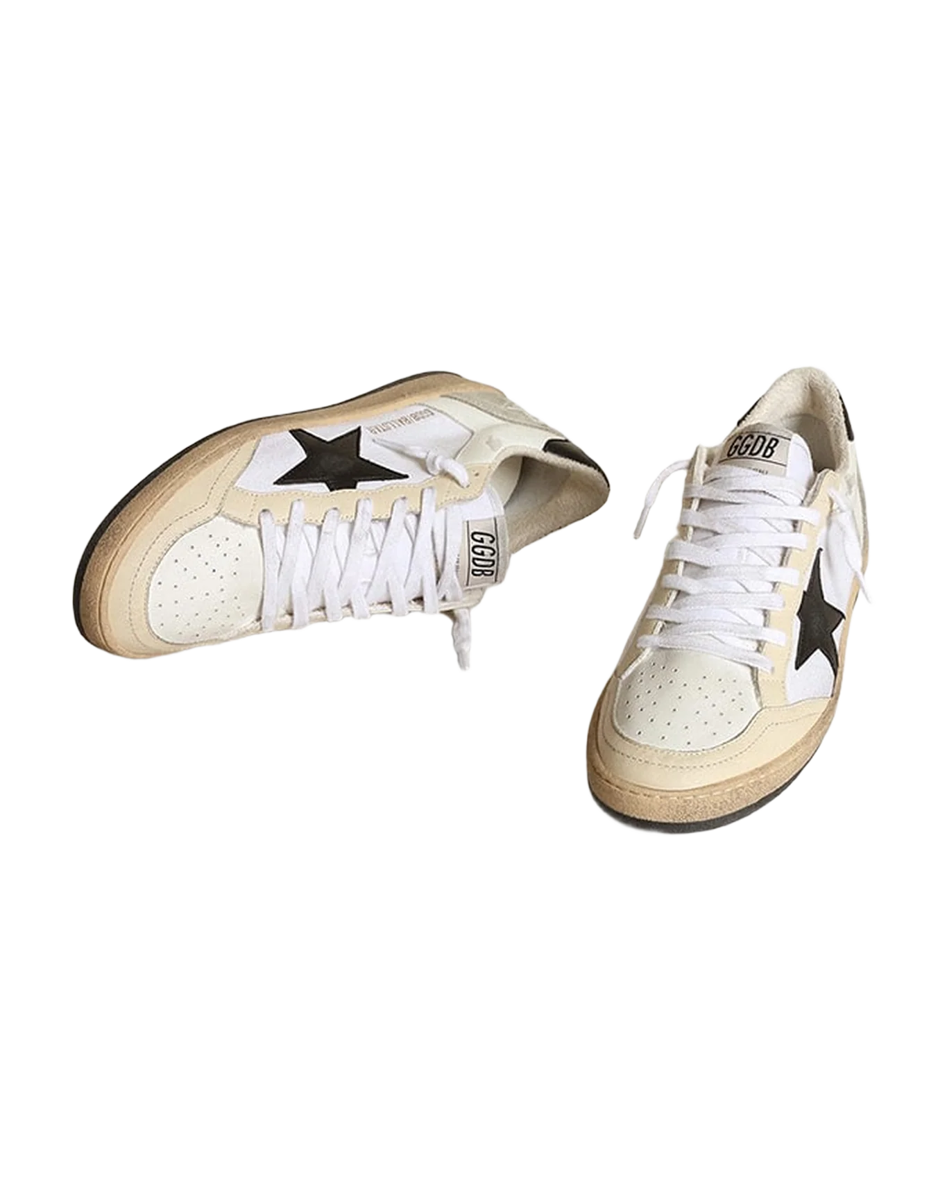 Women | Ball Star White Canvas & Leather with Black Star | White x Ivory x Black x Ice - Image 5