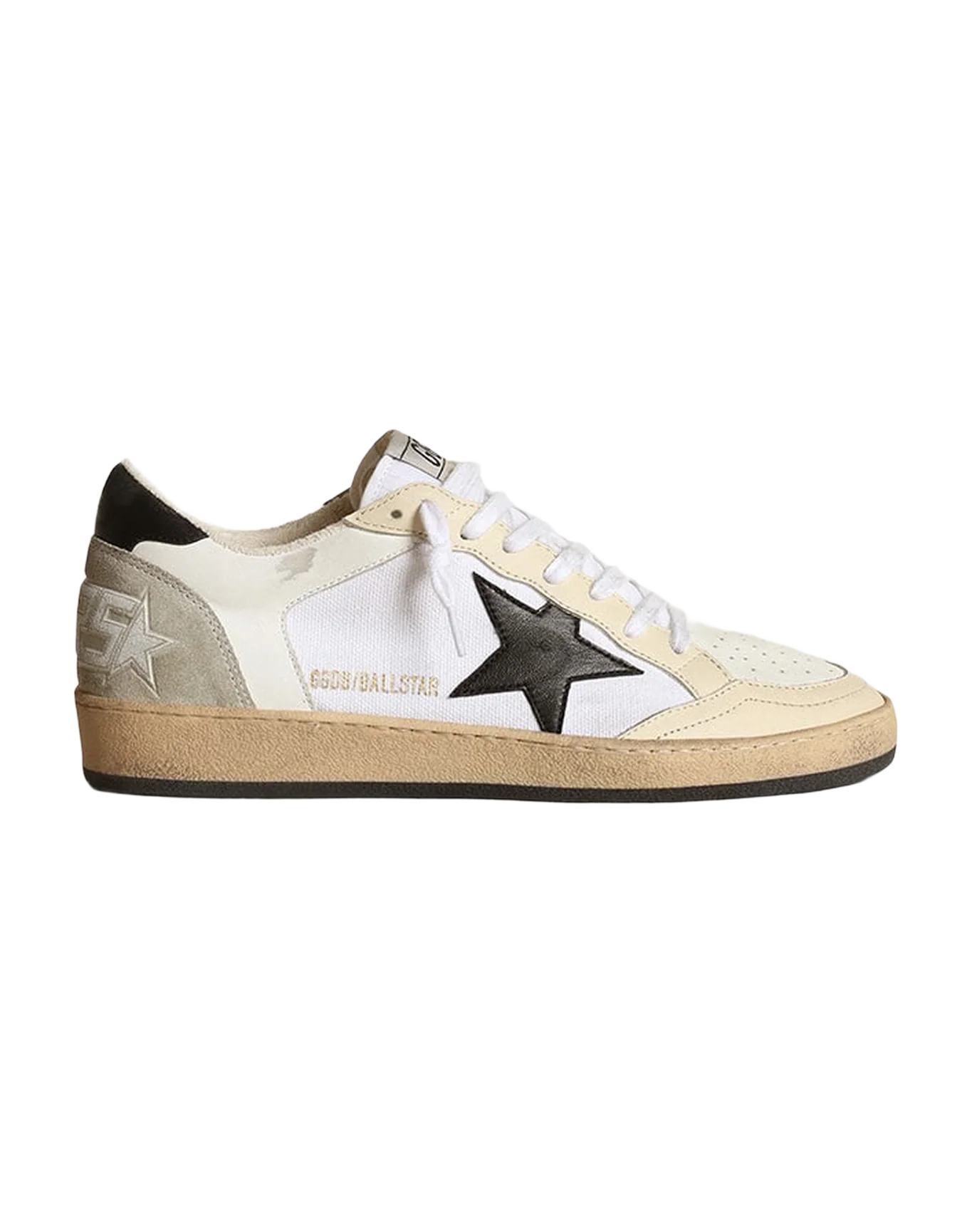 Women | Ball Star White Canvas & Leather with Black Star | White x Ivory x Black x Ice - Image 8