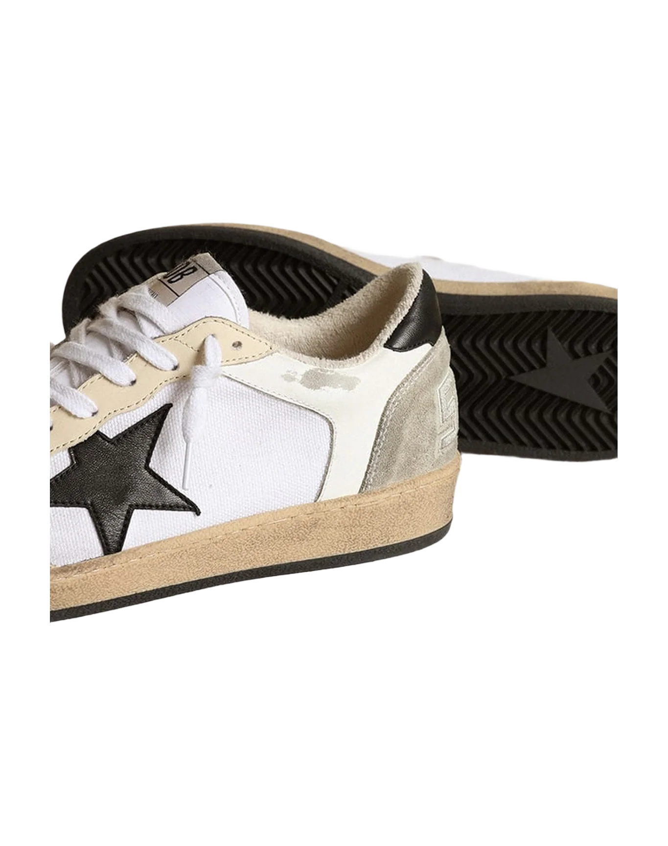 Women | Ball Star White Canvas & Leather with Black Star | White x Ivory x Black x Ice - Image 9