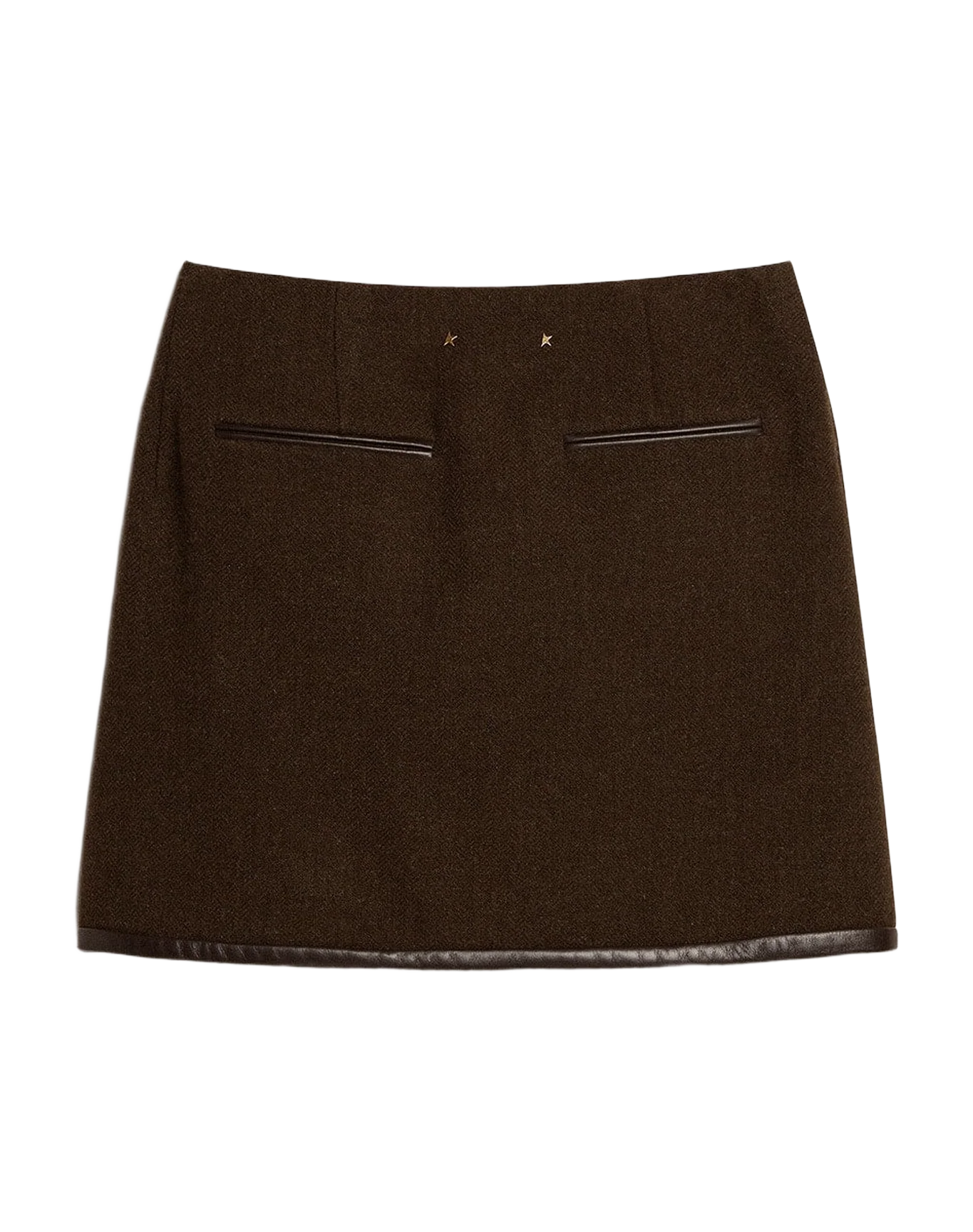 Women | Bark-Colored Wool Miniskirt | Wood Green - Image 6