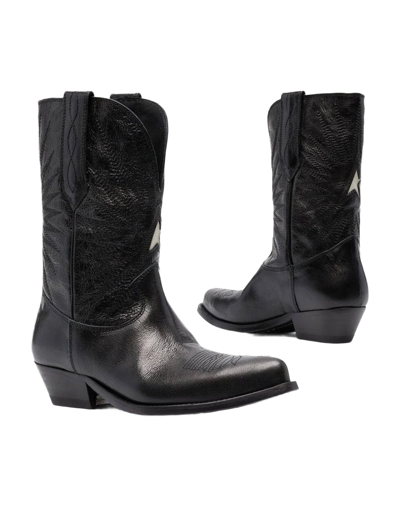 Women | Black Boots Wish Star | Black x Milky White