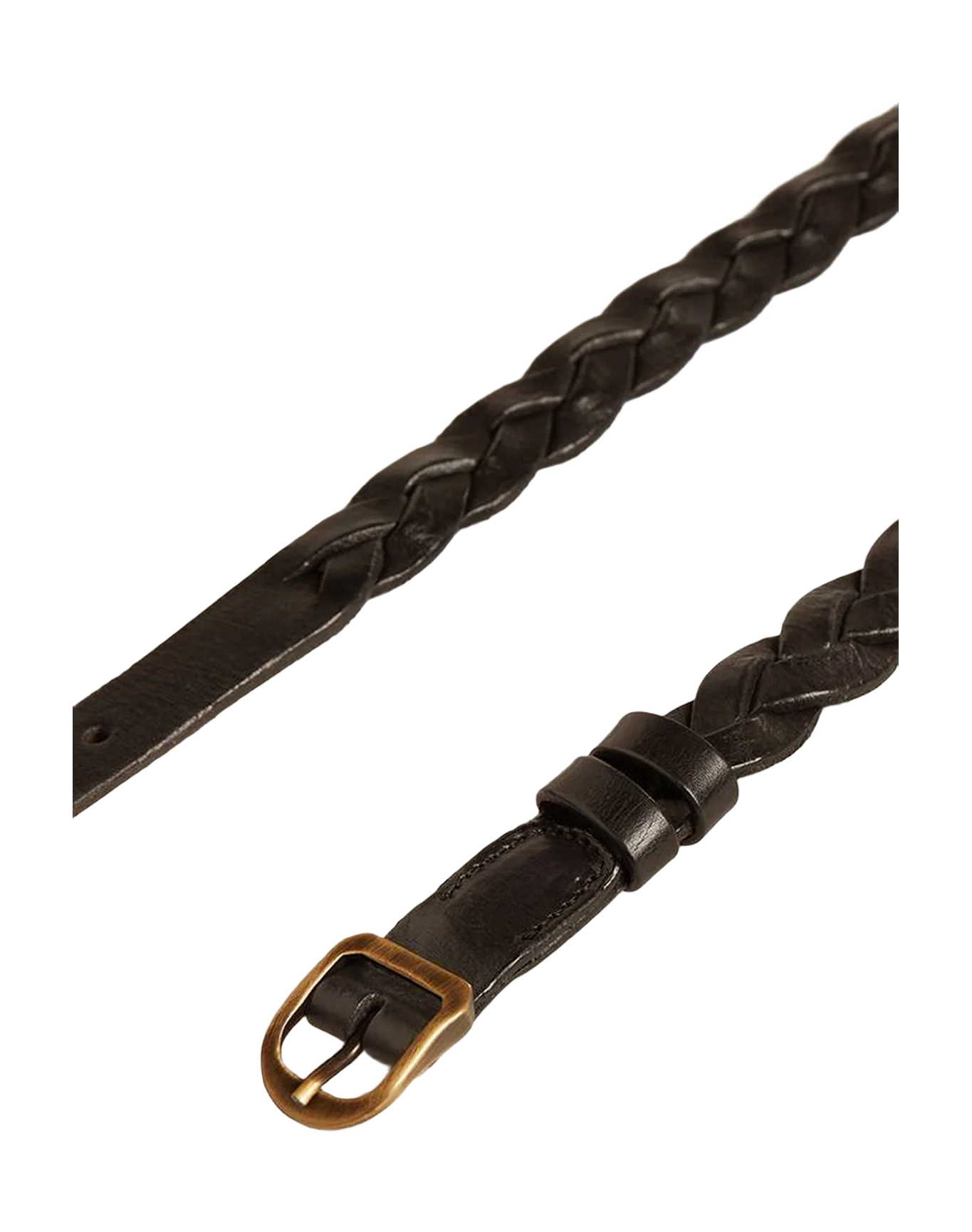 Women | Black Braided Leather Belt | Black - Image 2