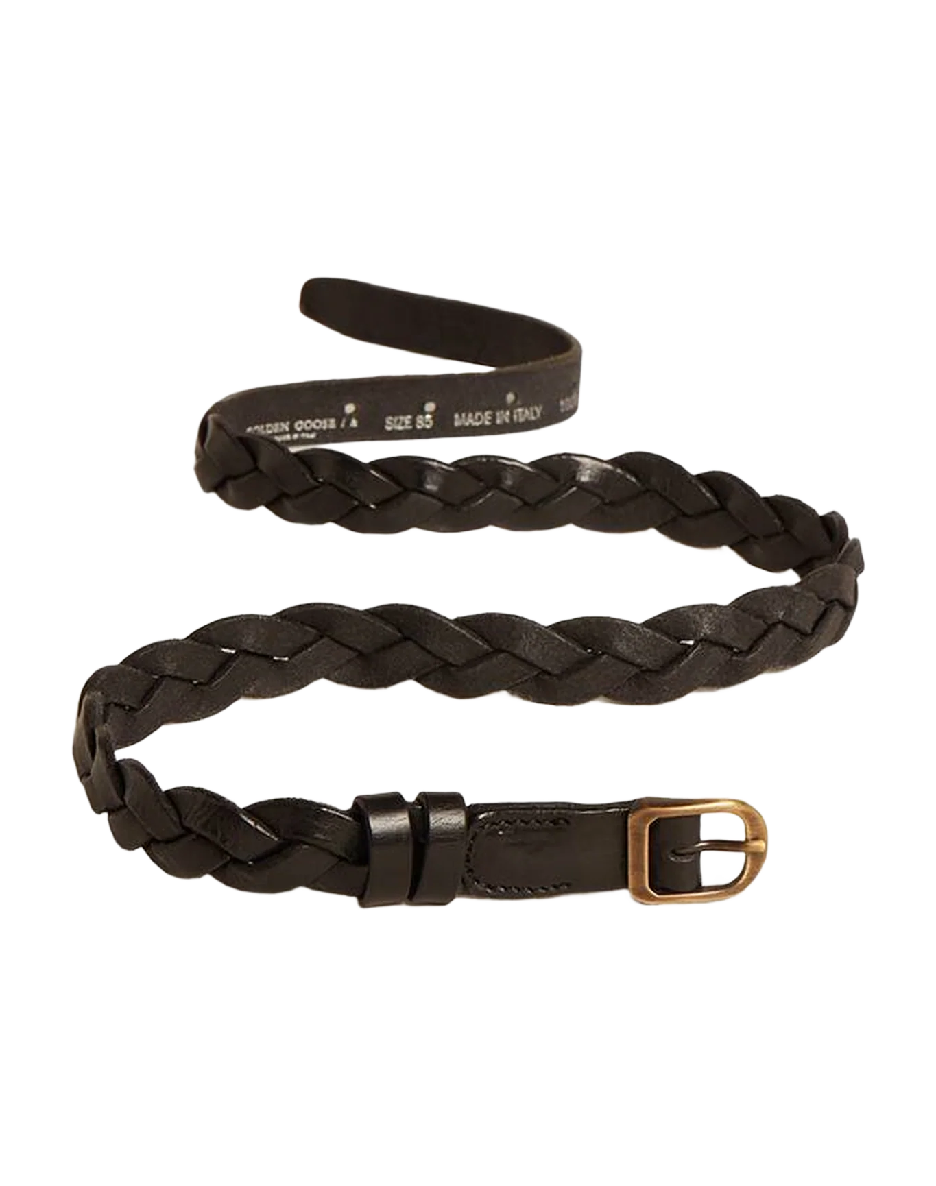Women | Black Braided Leather Belt | Black - Image 3