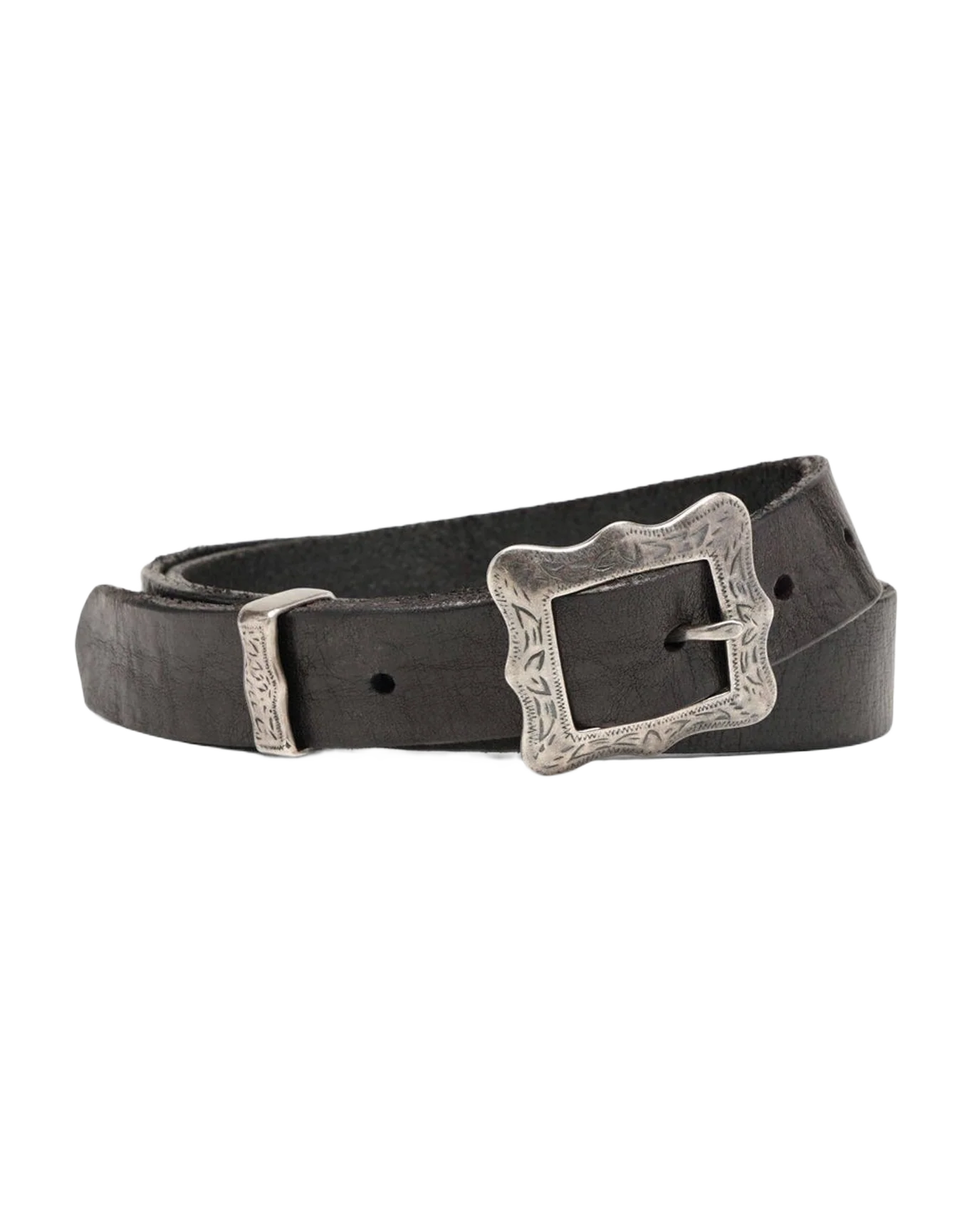 Women | Black Frame Belt with Wrought Metal Buckle