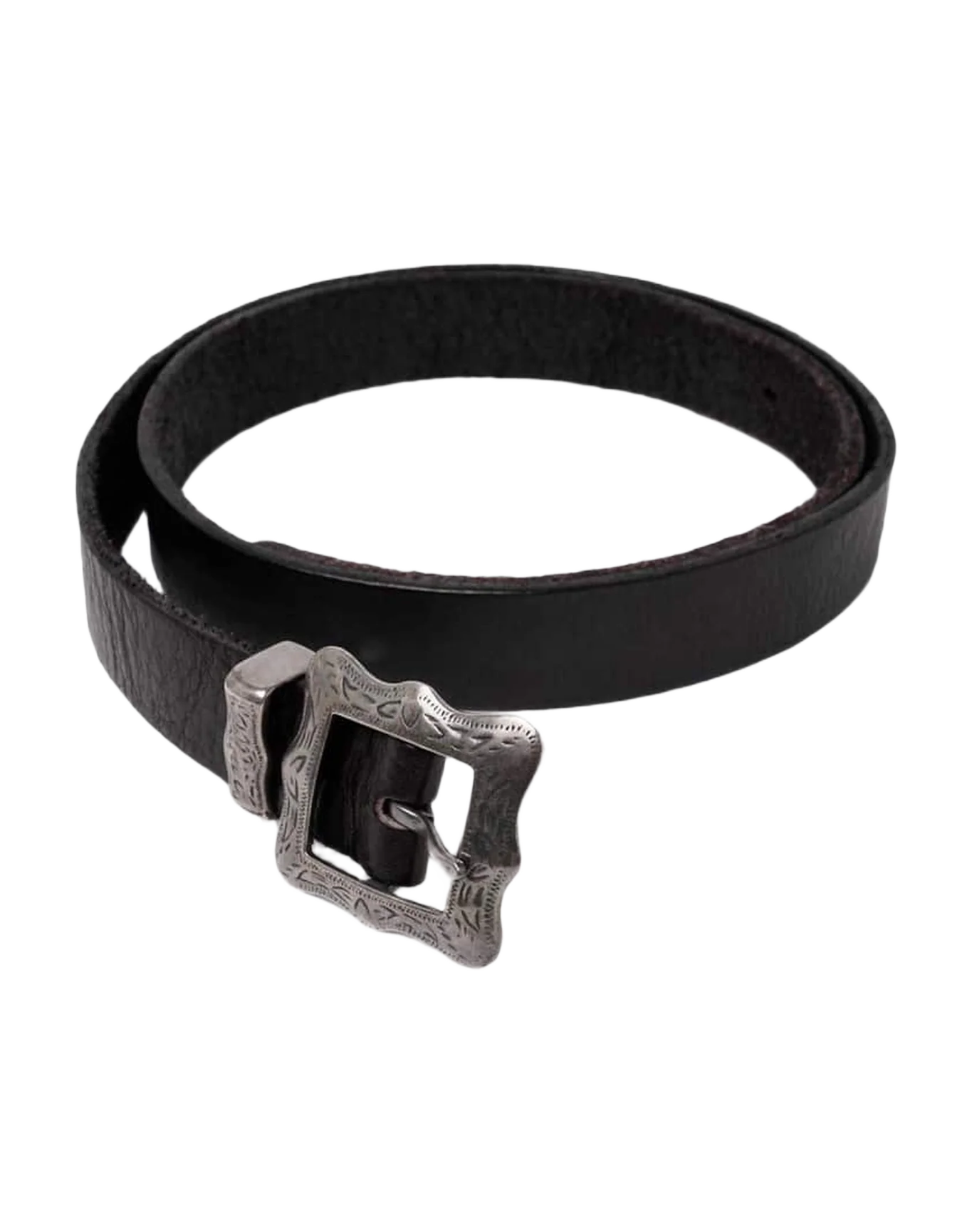 Women | Black Frame Belt with Wrought Metal Buckle - Image 2