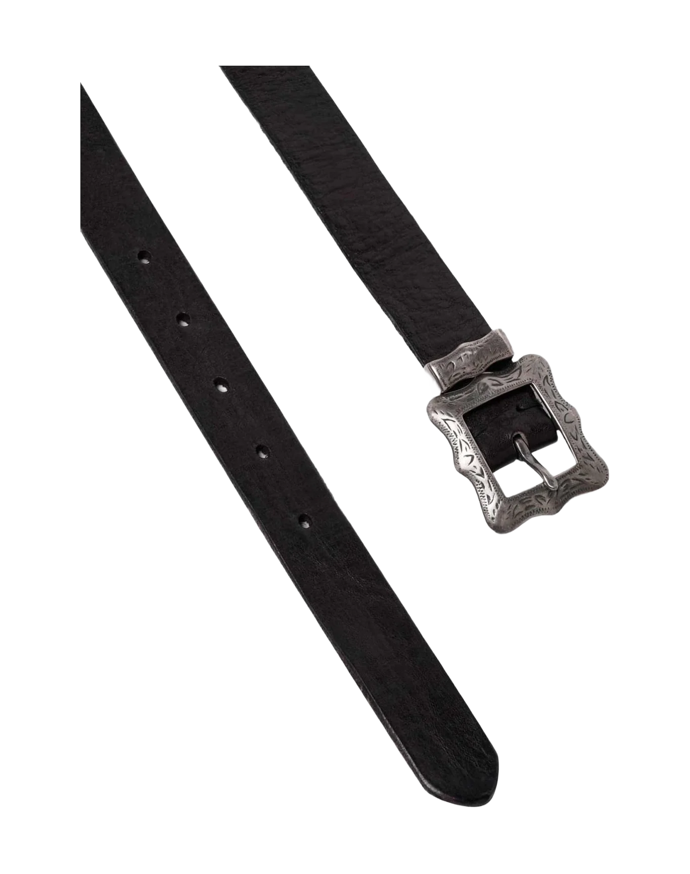 Women | Black Frame Belt with Wrought Metal Buckle - Image 3