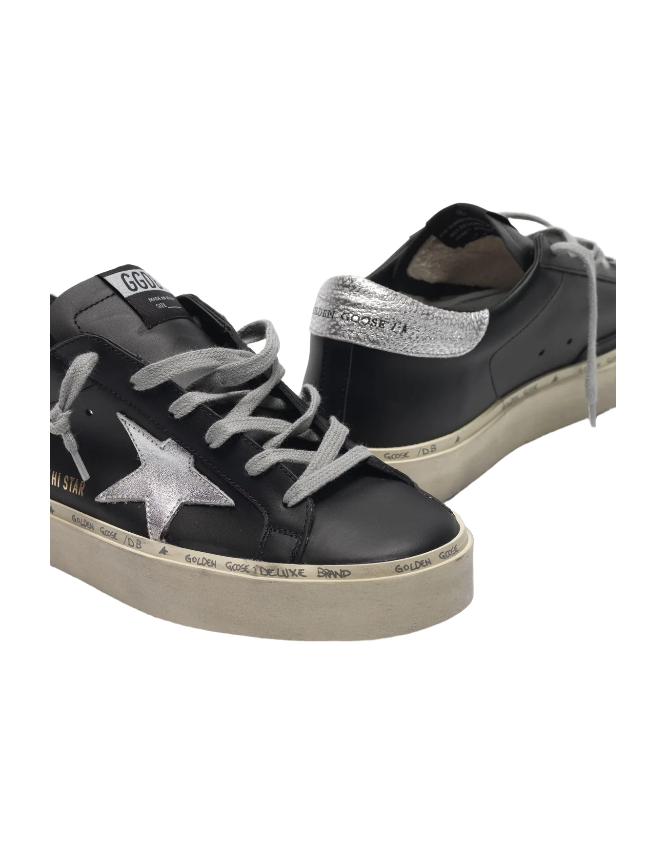 Women | Black Hi Star Sneakers with Metallic Star - Image 4