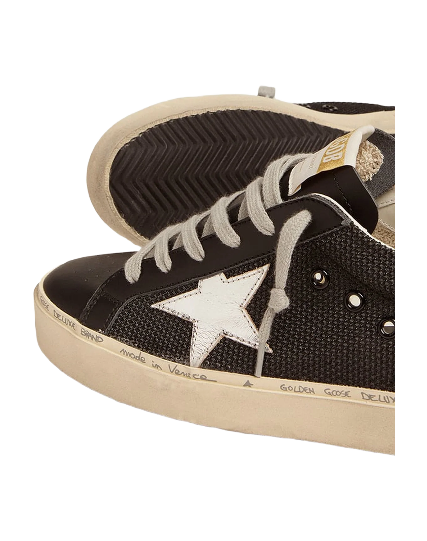 Women | Black Hi-Star Sneakers with Silver Star | Black x Silver - Image 3