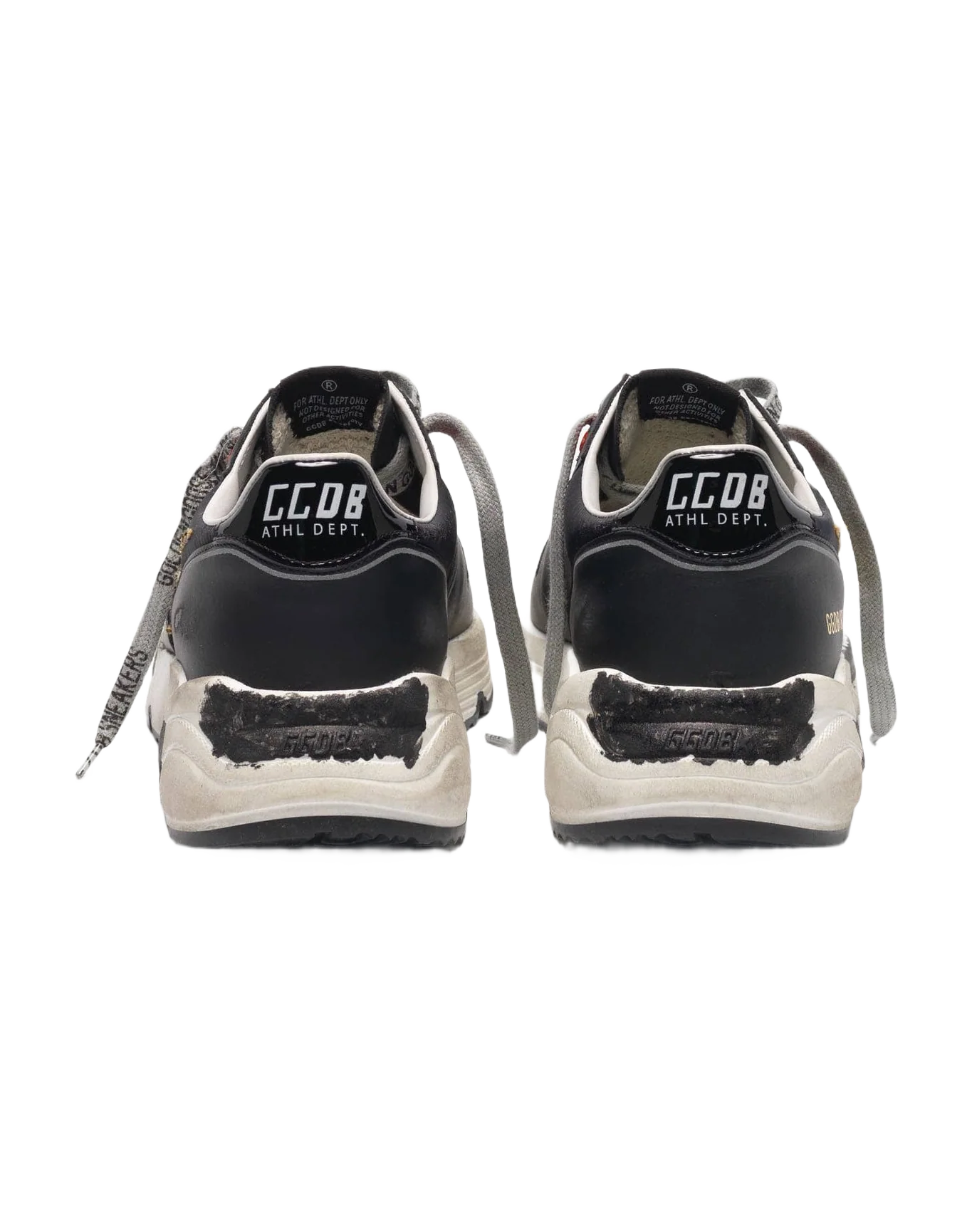 Women | Black Running Sole Sneakers with Glittery Gold Star - Image 4