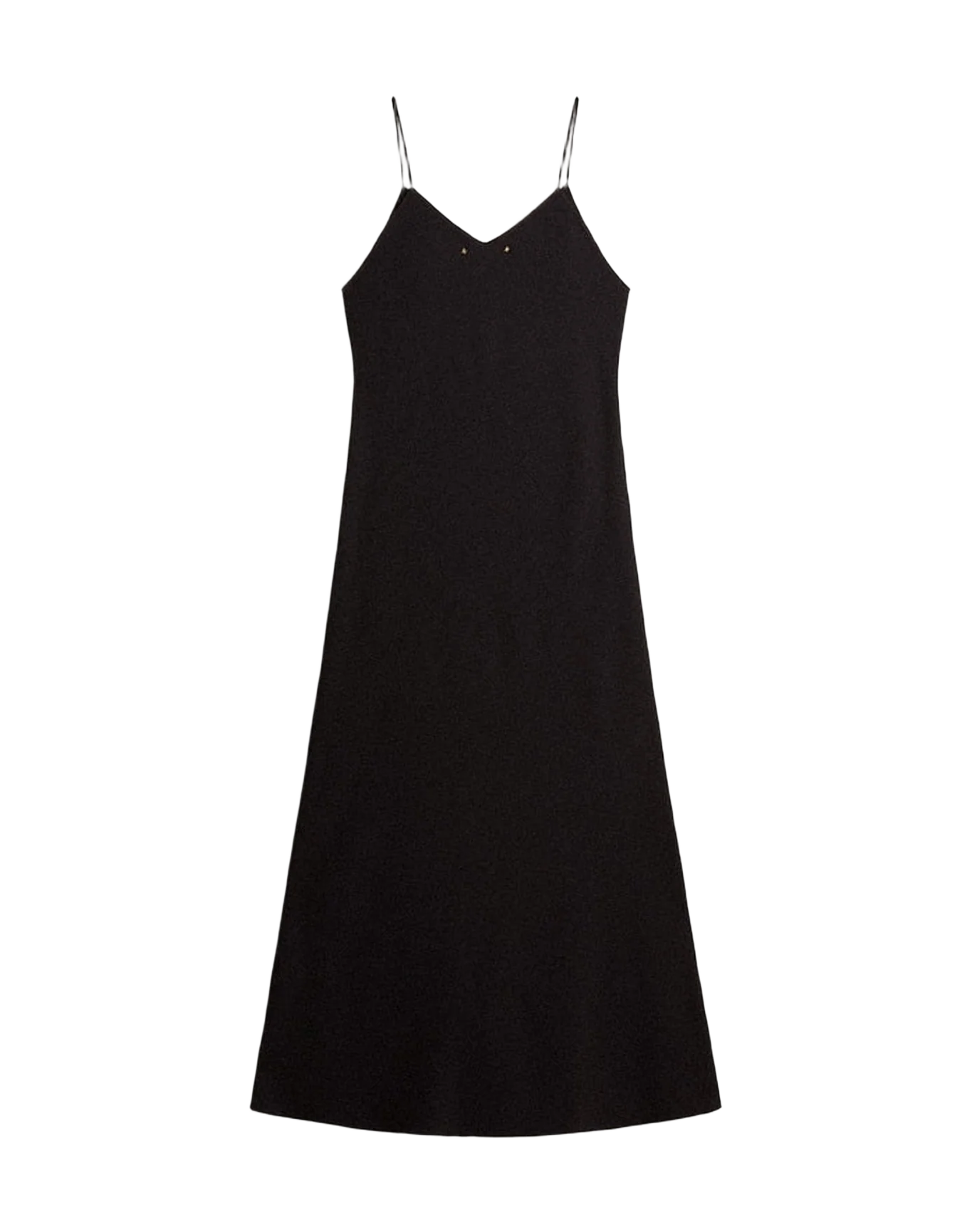Women | Black Slip Dress with Embroidery | Polar Night