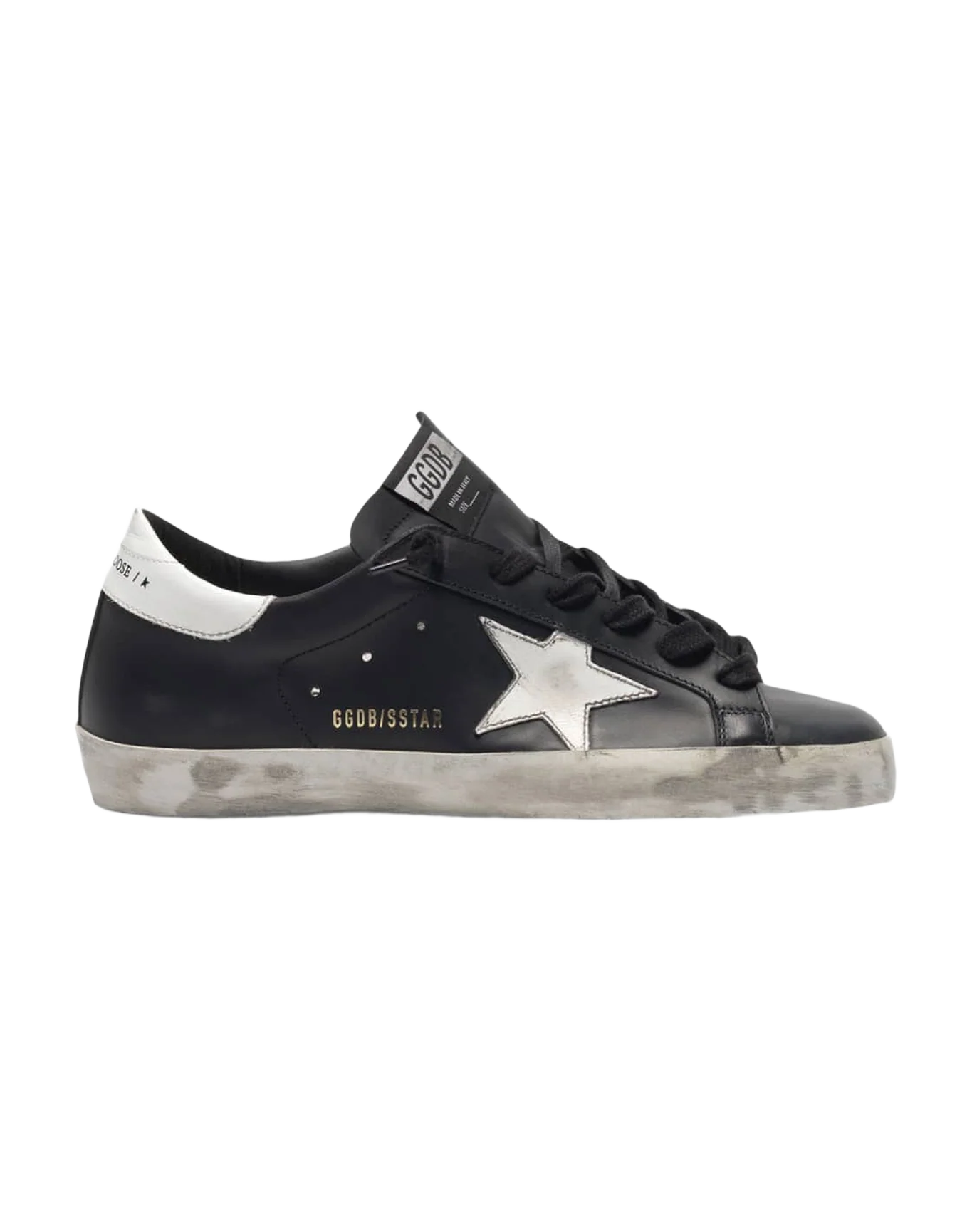 Women | Black Super-Star Sneakers Leather with White Star - Image 8