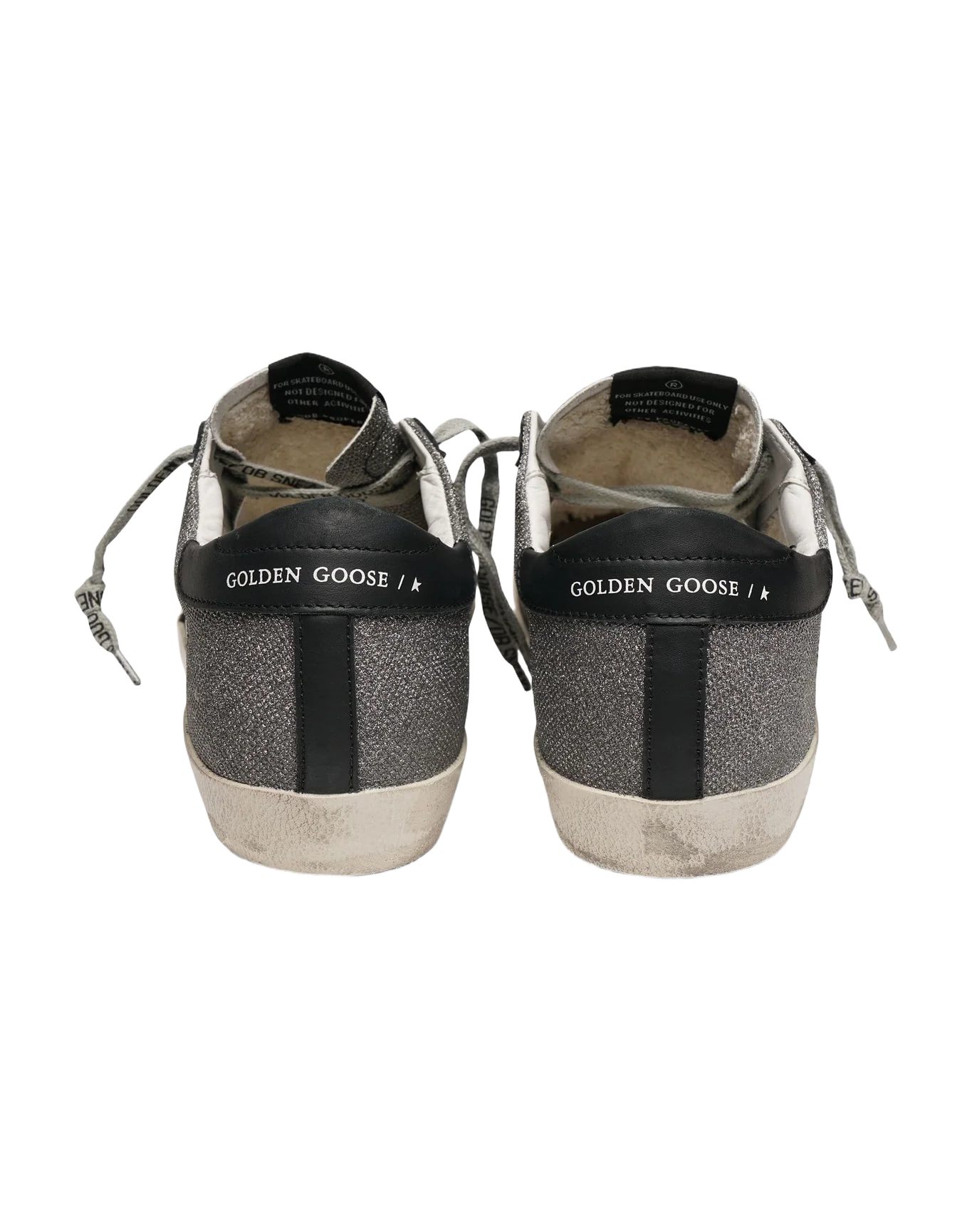 Women | Black Super-Star Sneakers with Iridescent Fabric - Image 5