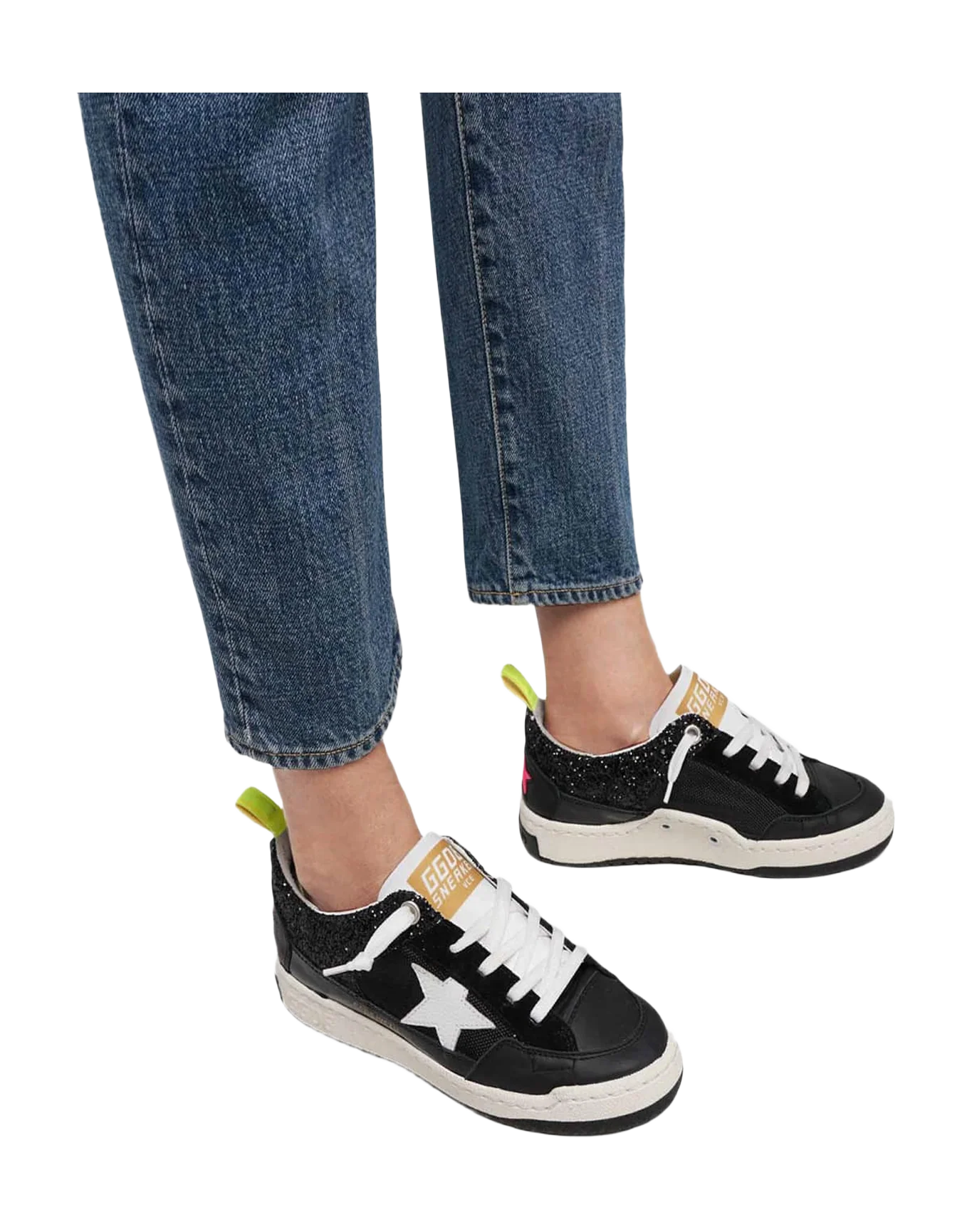 Women | Black Yeah! Sneakers with White Star - Image 6