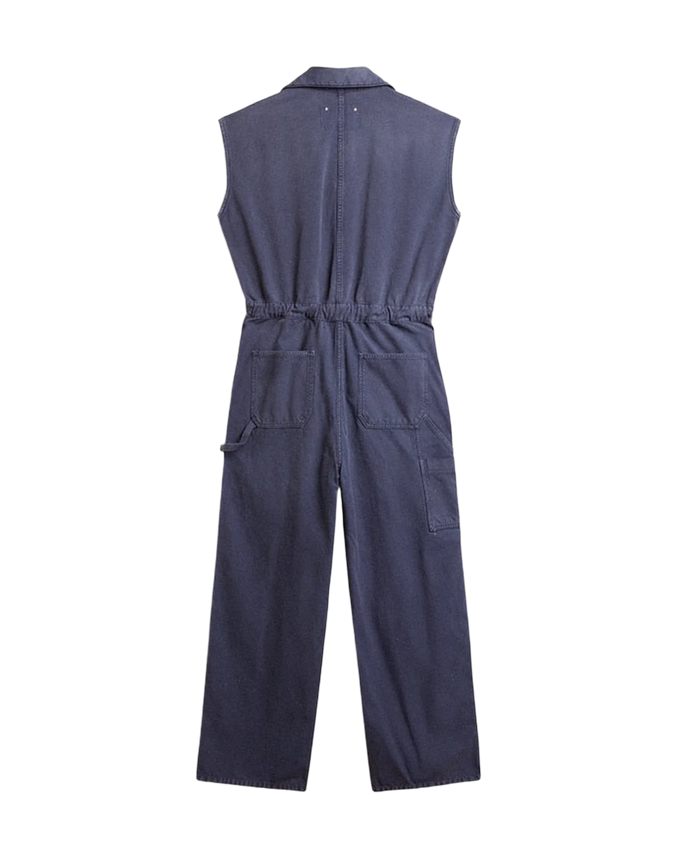Women | Blue Distressed Cotton Jumpsuit | Blue - Image 10