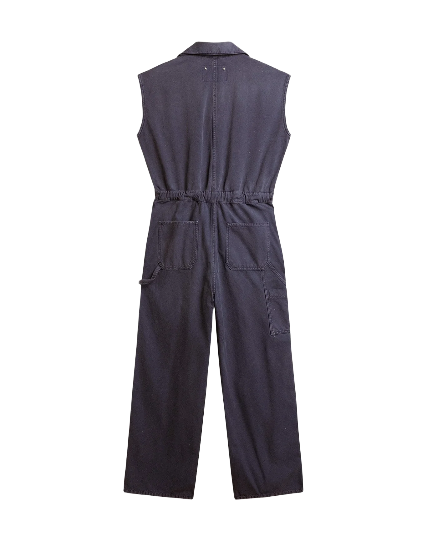 Women | Blue Distressed Cotton Jumpsuit | Blue - Image 6