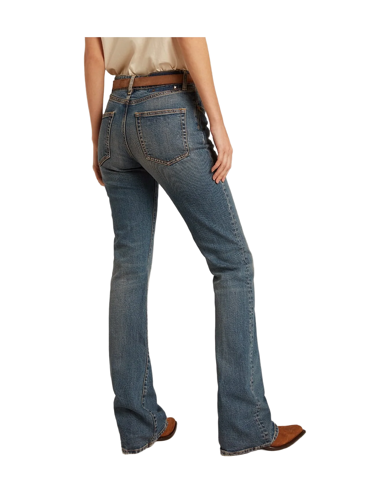 Women | Blue Jeans Elasticated Fabric | Blue - Image 5