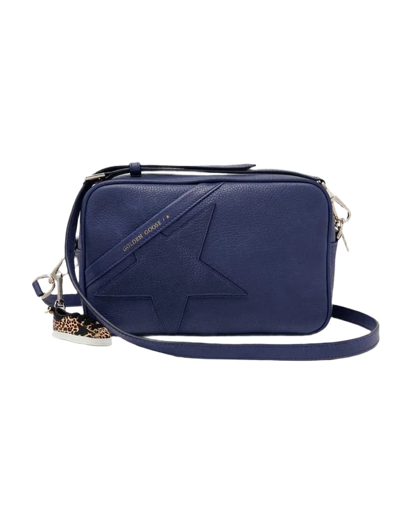 Women | Blue Star Bag with Shoulder Strap Made Of Pebbled Leather - Image 10