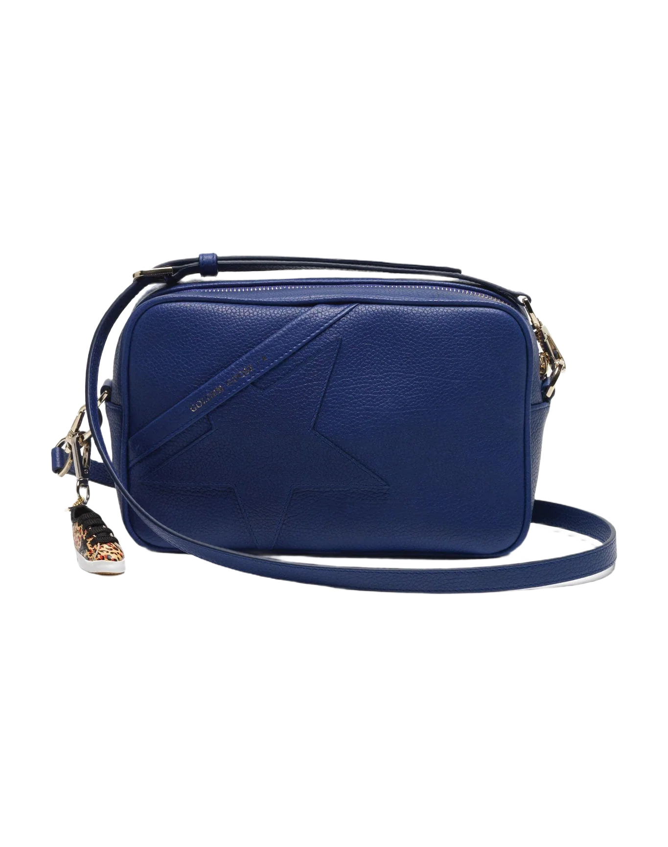 Women | Blue Star Bag with Shoulder Strap Made Of Pebbled Leather - Image 4