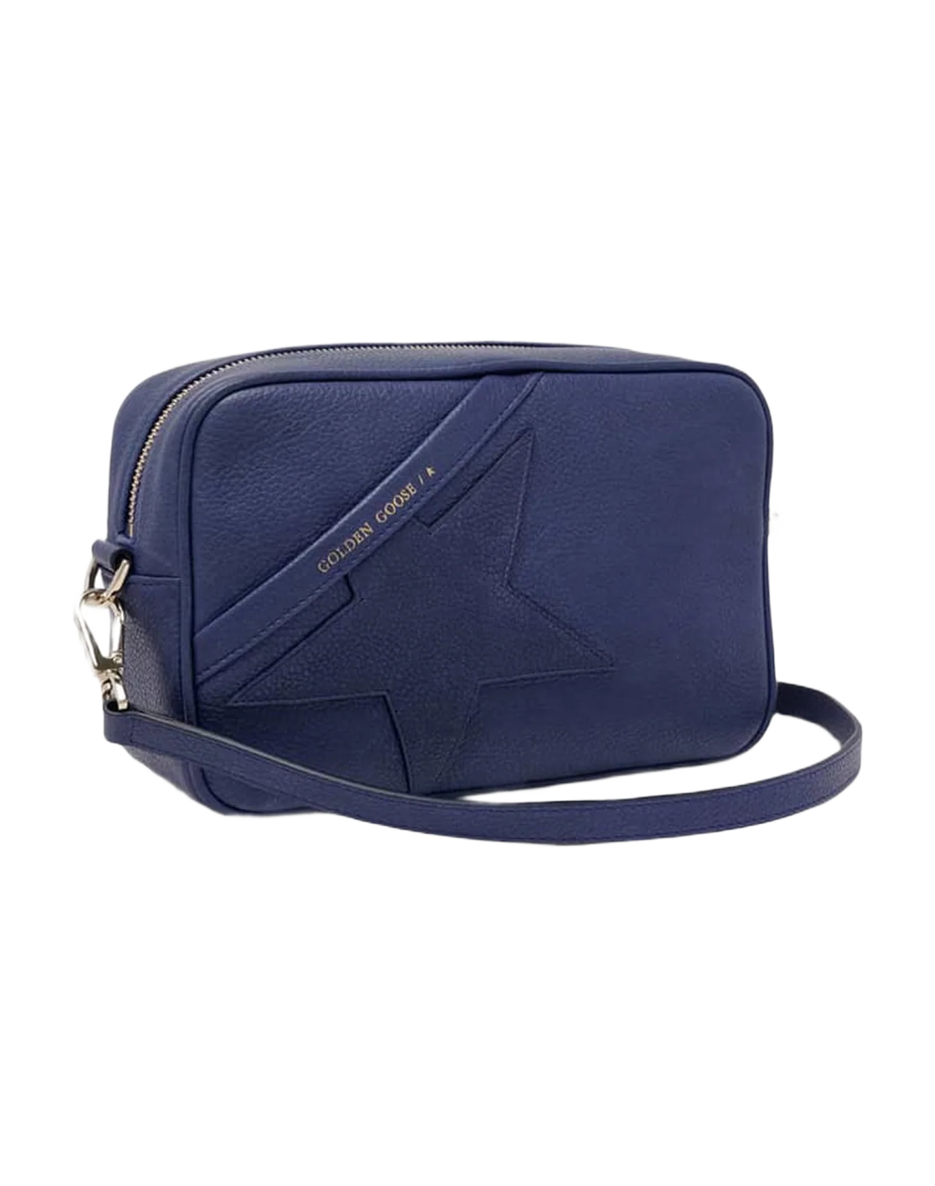Women | Blue Star Bag with Shoulder Strap Made Of Pebbled Leather - Image 6