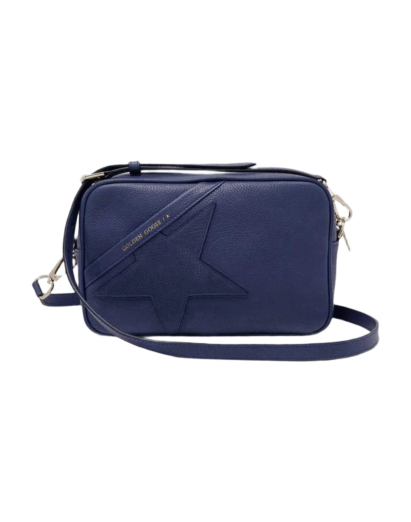 Women | Blue Star Bag with Shoulder Strap Made Of Pebbled Leather - Image 7