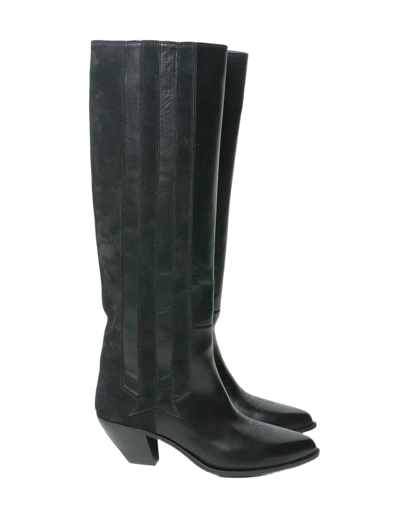 Women | Boots Nebbia Black Leather-Suede