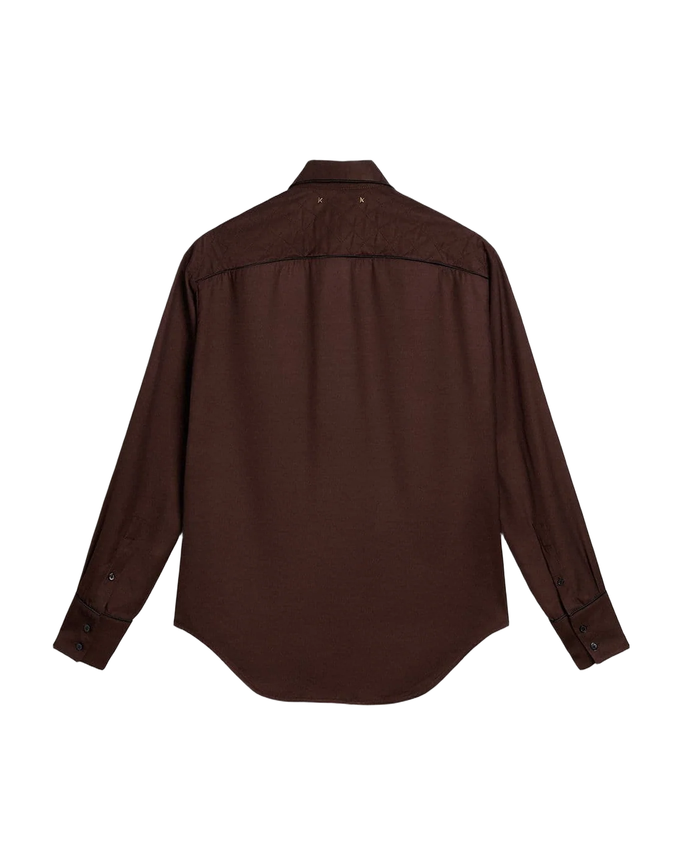 Women | Brown Shirt with Quilted Details | Coffee Bean - Image 8