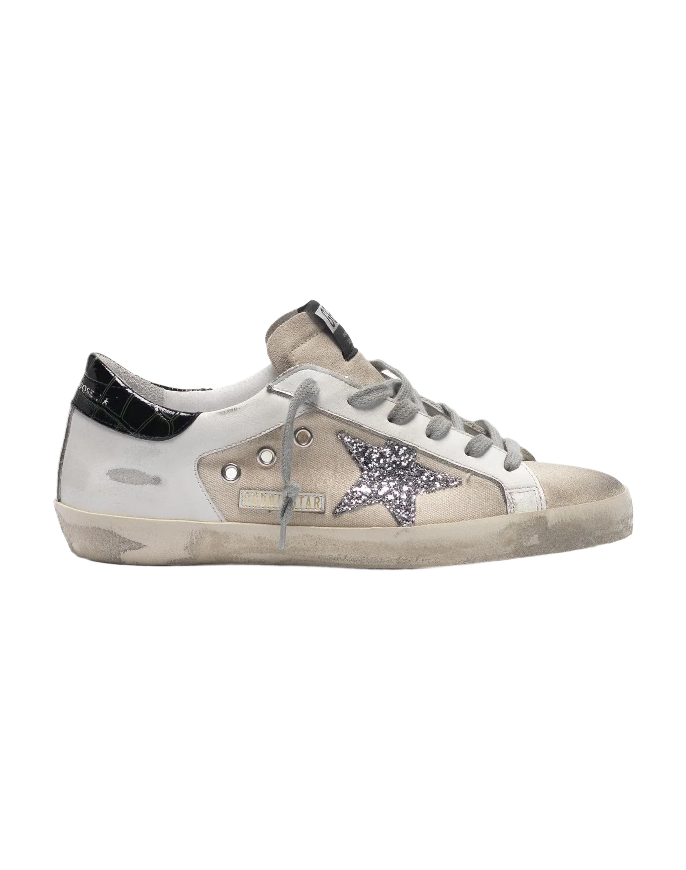 Women | Canvas Super-Star Sneakers Leather with Glittery Star - Image 7