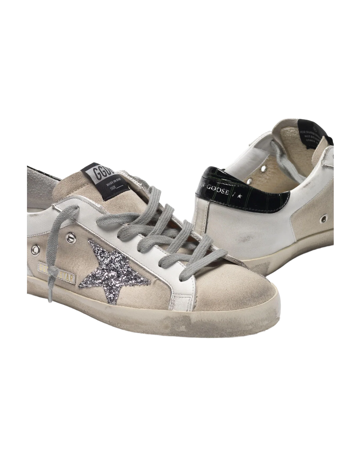 Women | Canvas Super-Star Sneakers Leather with Glittery Star - Image 8