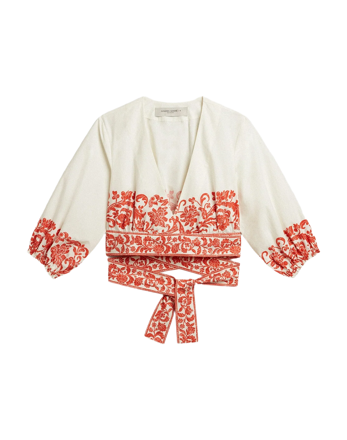 Women | Cotton Crop Top with Seasonal Print | White x Summer Fig - Image 7