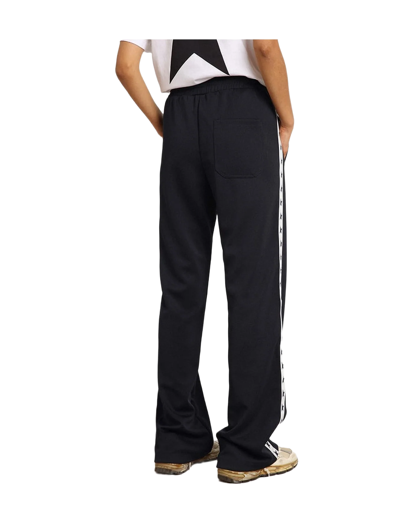 Women | Dark Blue Joggers with White Strip & Contrasting Stars | Dark Blue x White - Image 7
