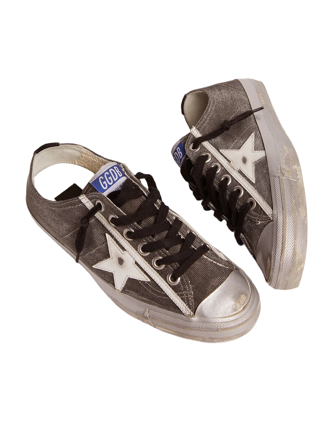 Women | Dark Gray V-Star Ltd Sneakers with Checkered Pattern & White Star | Dark Grey x White x Black - Image 5