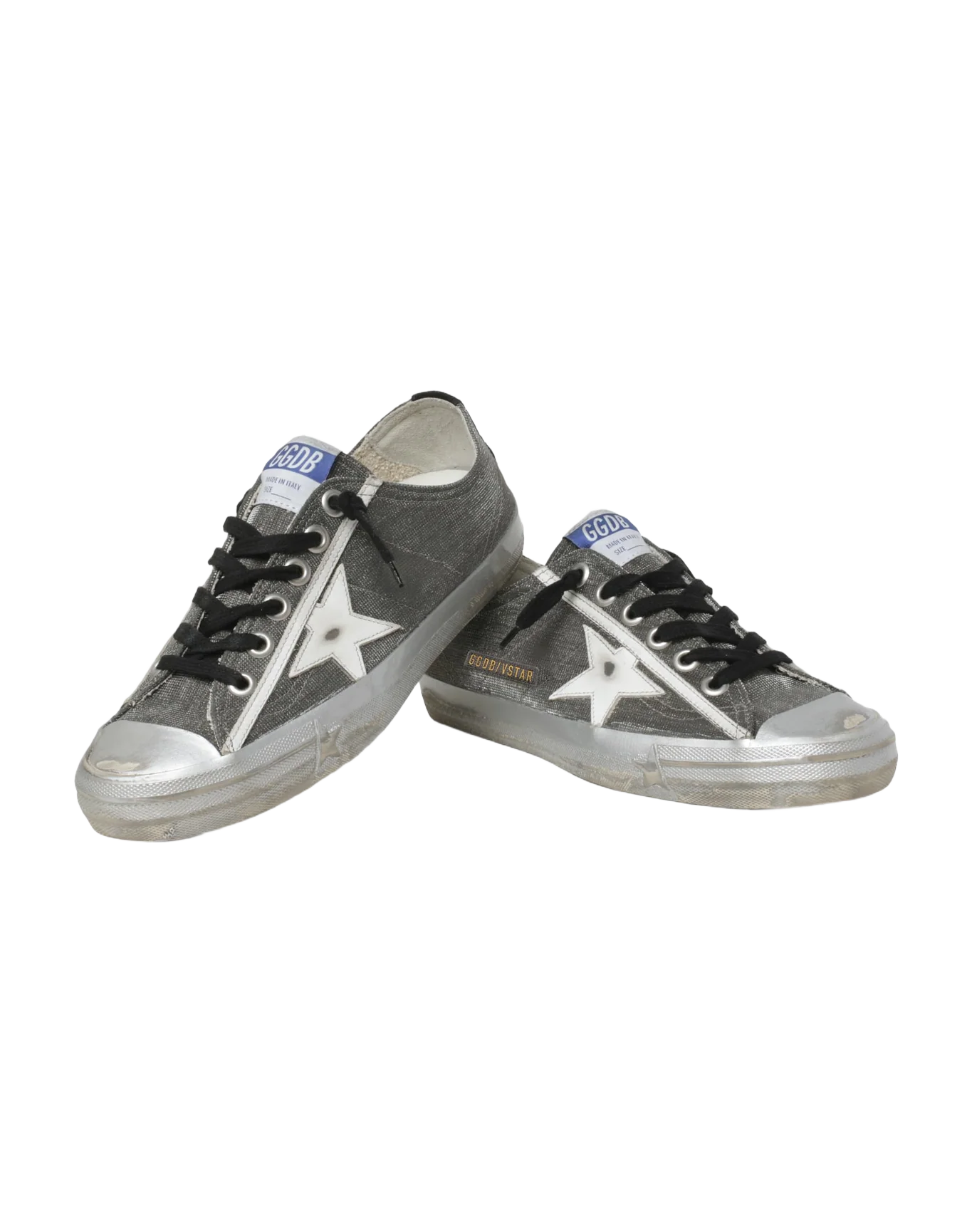 Women | Dark Gray V-Star Ltd Sneakers with Checkered Pattern & White Star | Dark Grey x White x Black - Image 6