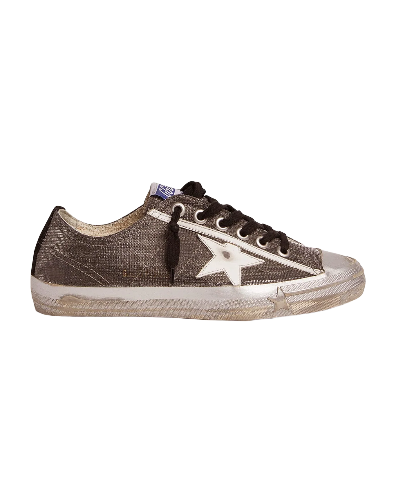 Women | Dark Gray V-Star Ltd Sneakers with Checkered Pattern & White Star | Dark Grey x White x Black - Image 7