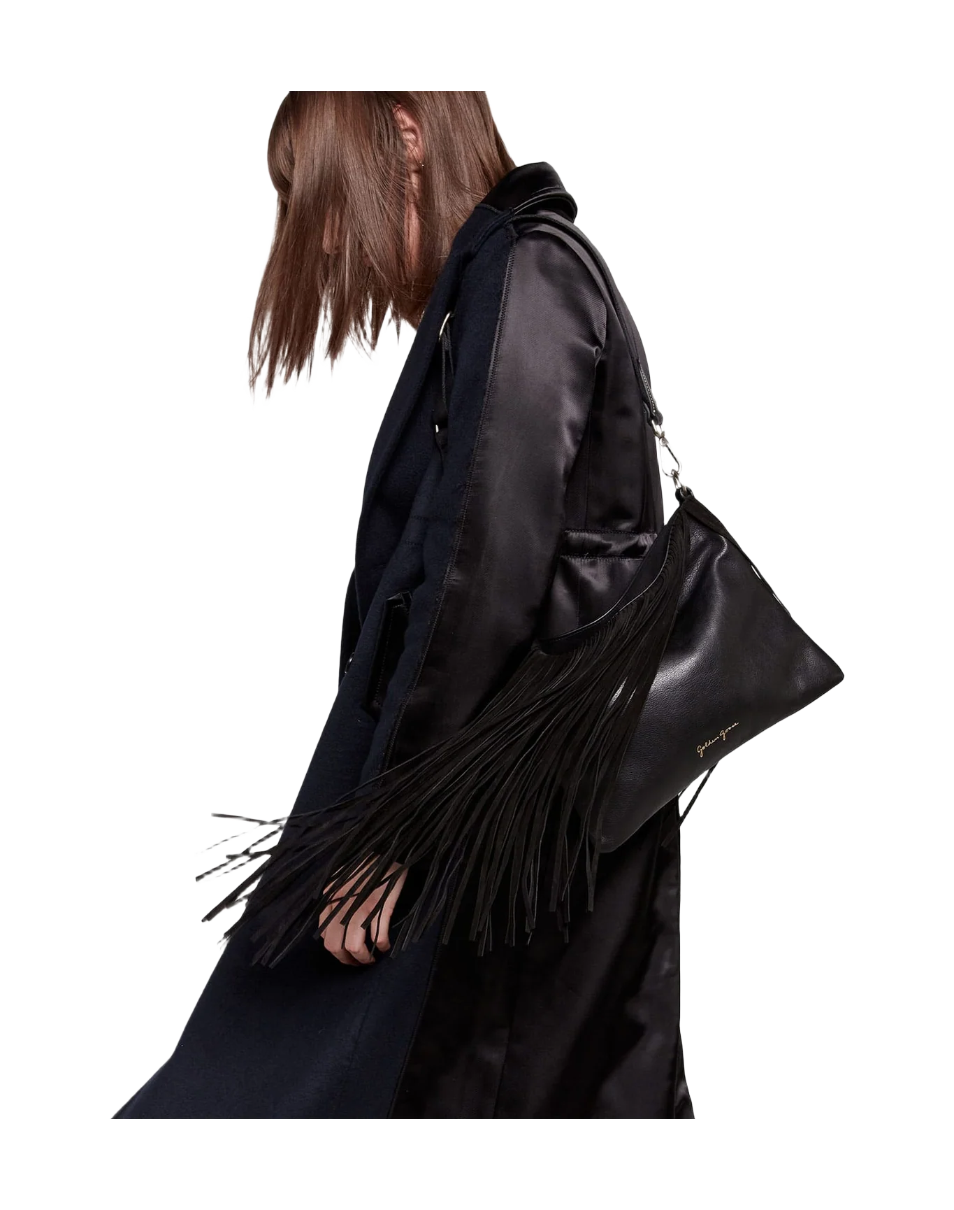 Women | Demi Hobo Bag Suede Leather with Fringes (V1) - Image 2
