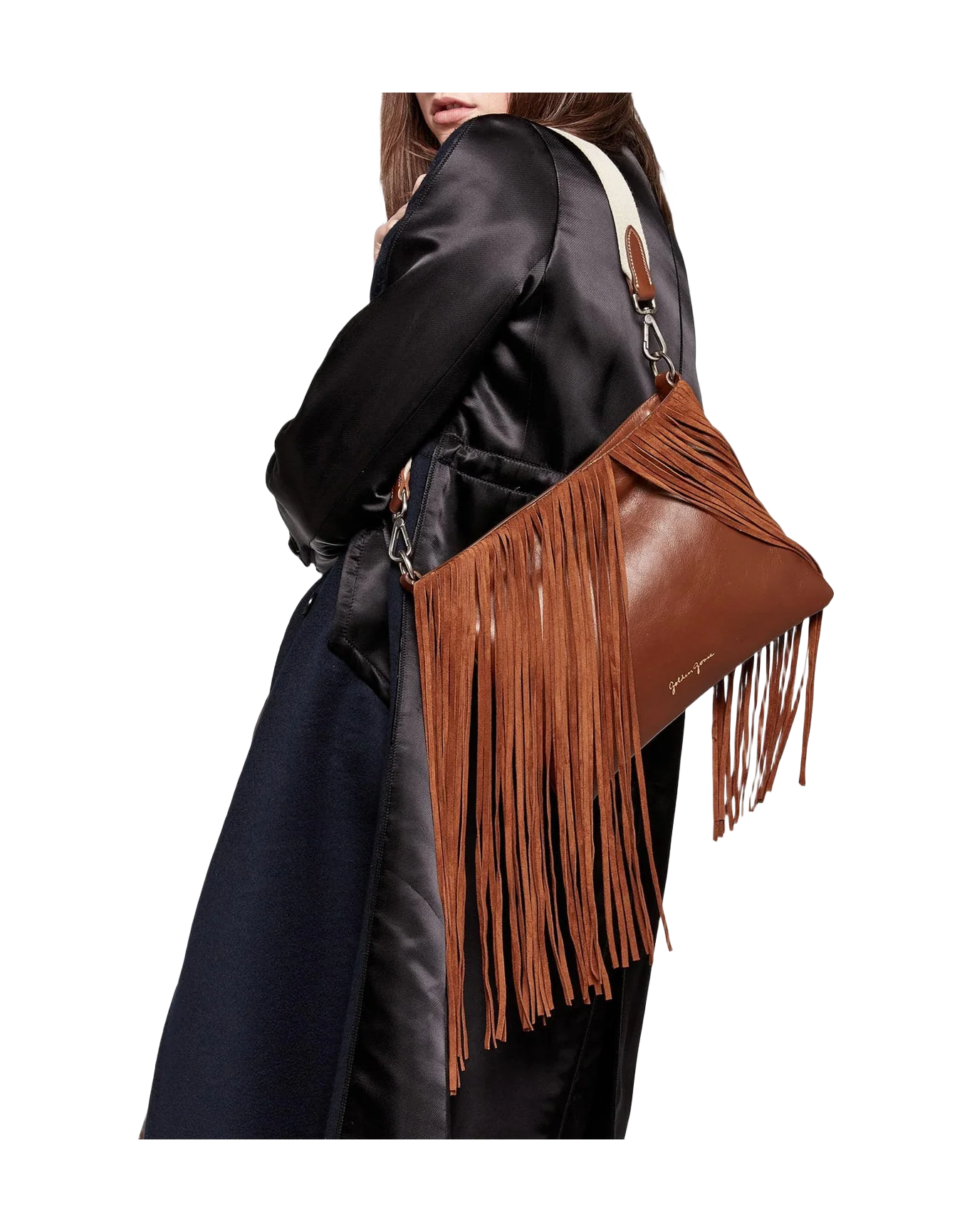 Women | Demi Hobo Bag Suede Leather with Fringes (V2) - Image 2