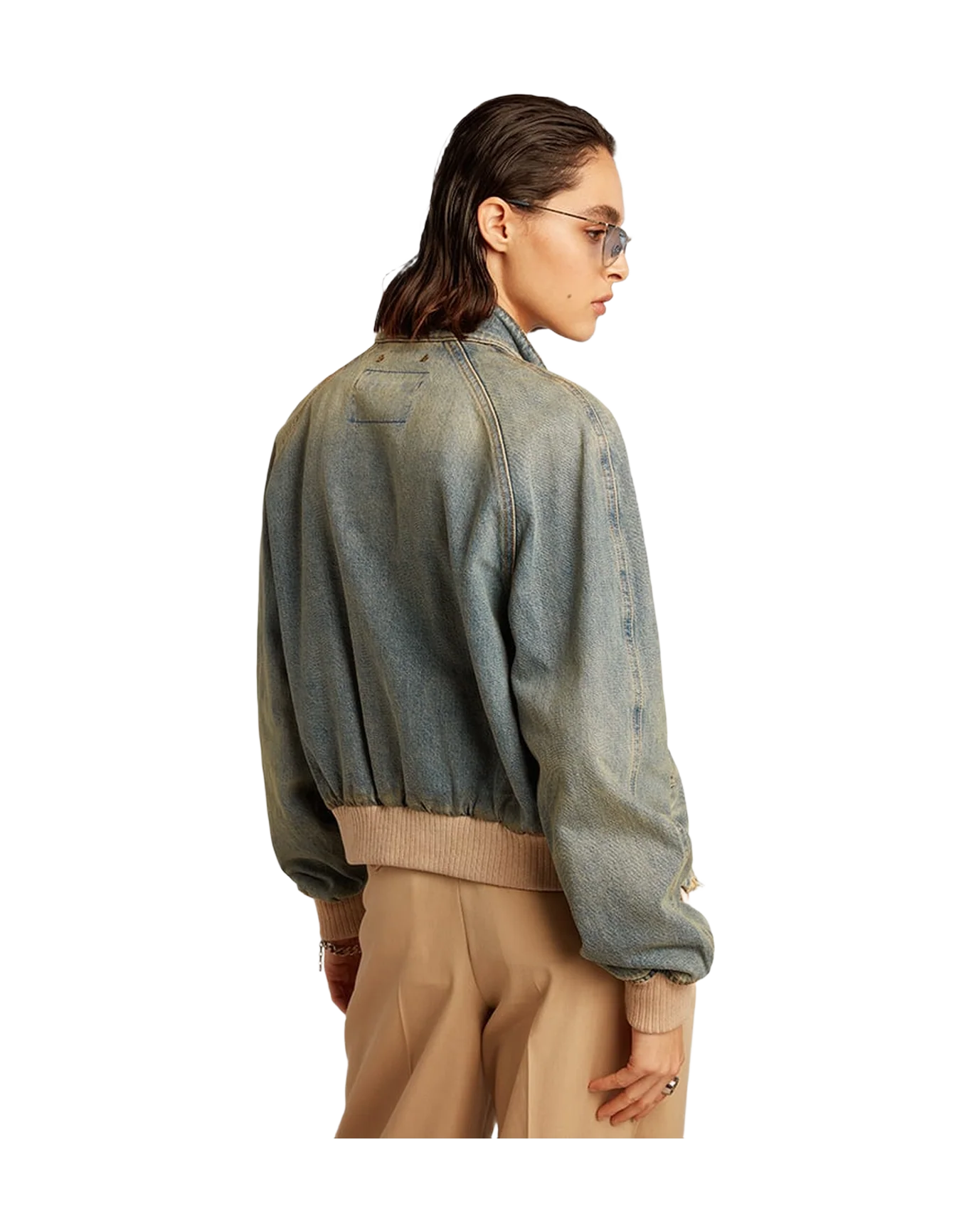 Women | Denim Bomber Jacket | Blue - Image 5