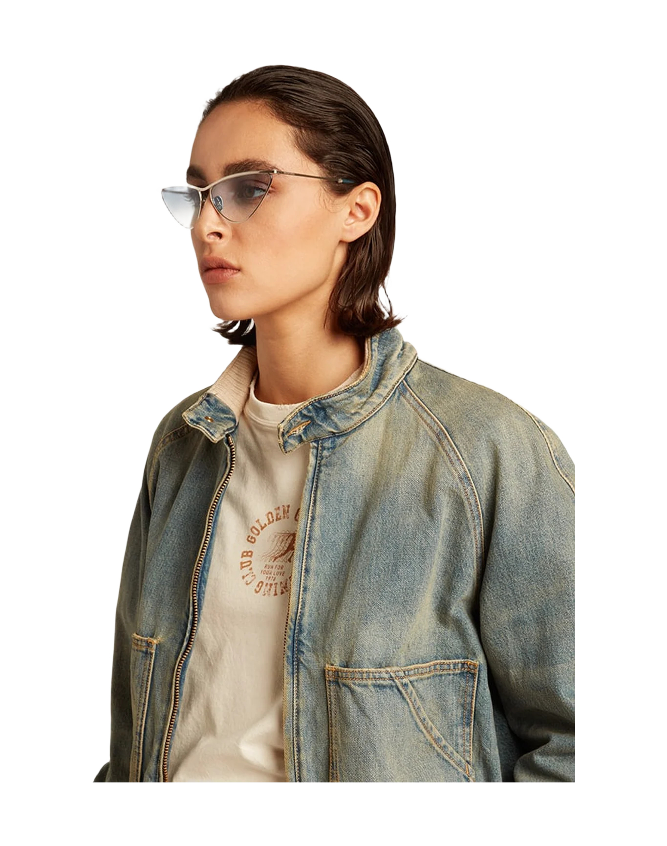 Women | Denim Bomber Jacket | Blue - Image 9