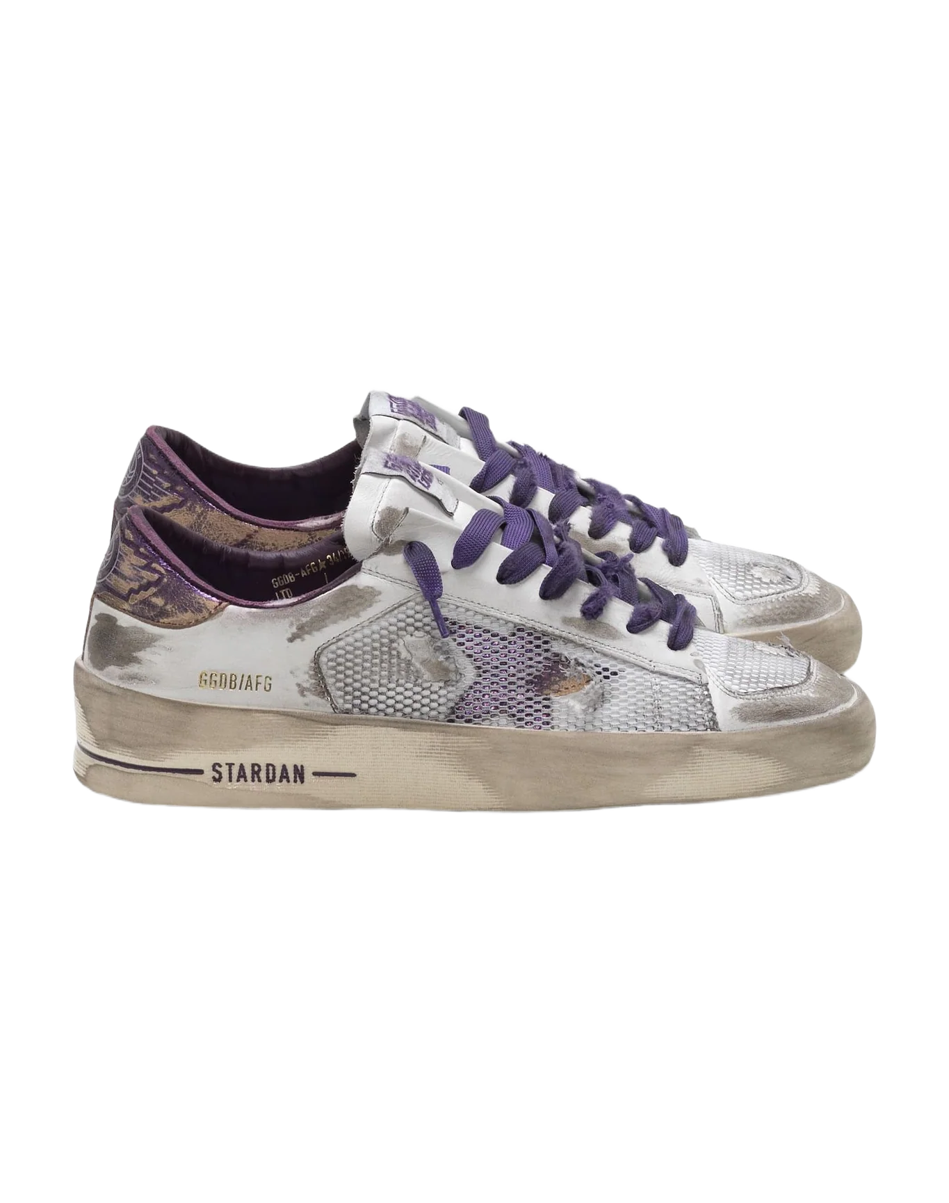 Women | Distressed White & Purple Stardan Ltd Sneakers - Image 3