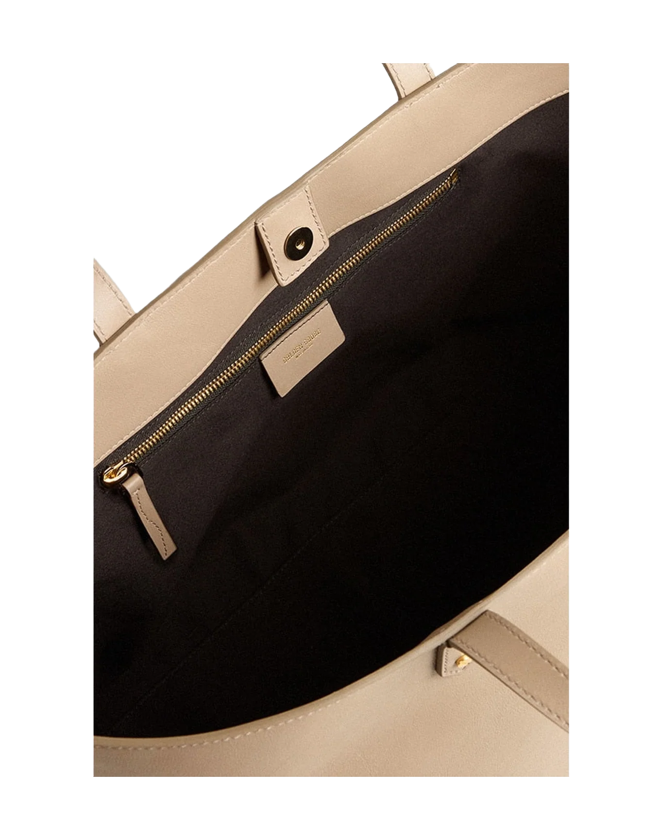 Women | Dove-Gray Pasadena Bag Smooth Leather with Gold Logo | Taupe