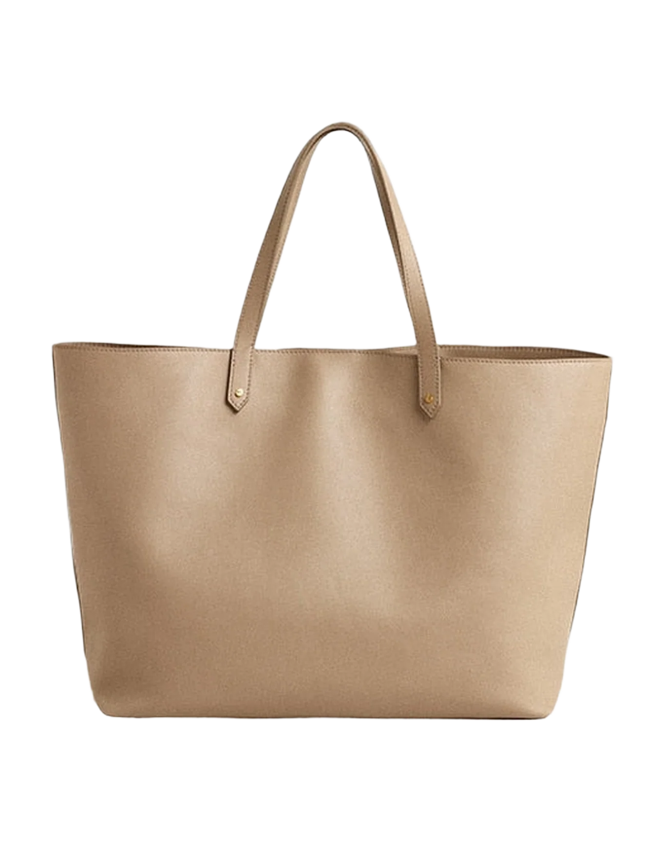 Women | Dove-Gray Pasadena Bag Smooth Leather with Gold Logo | Taupe - Image 5