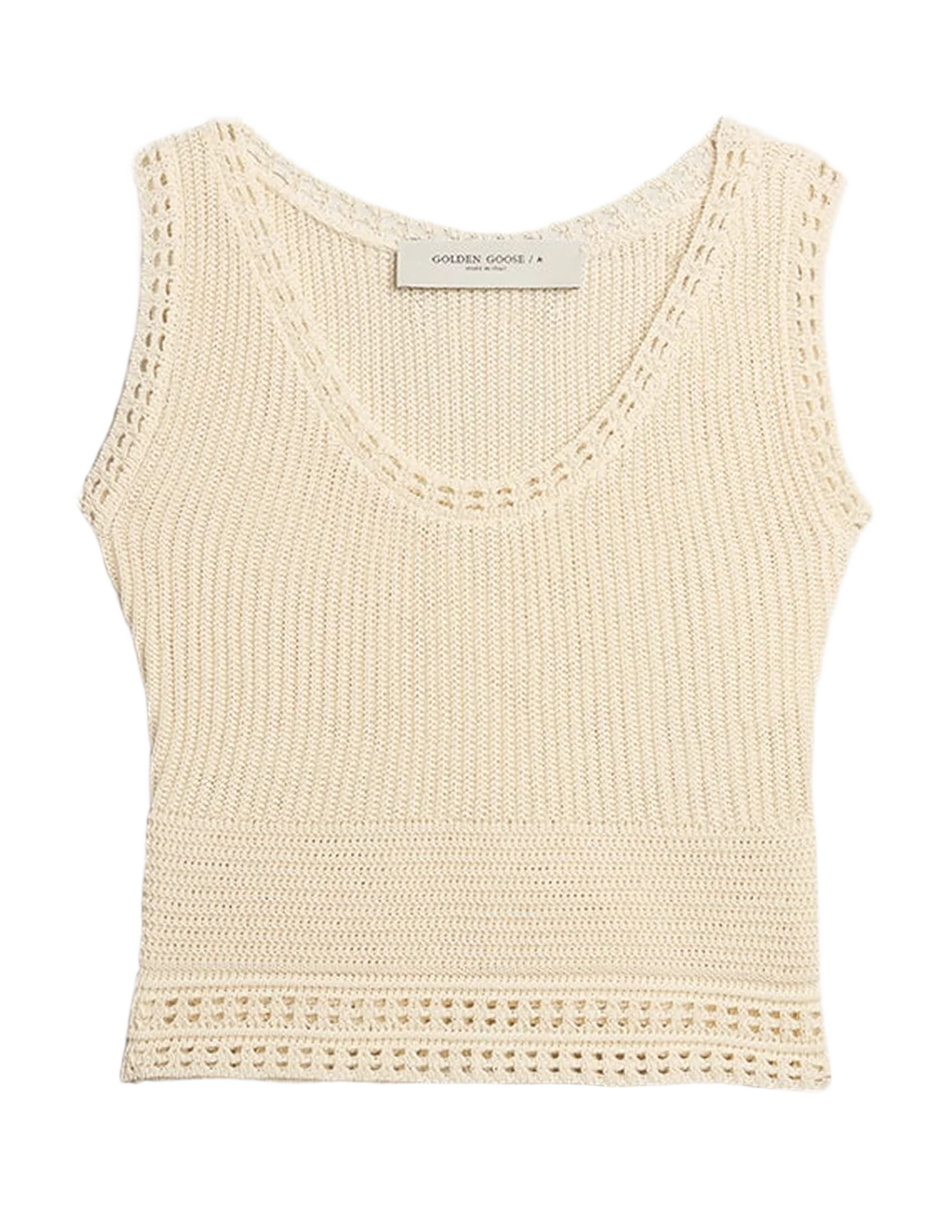 Women | Ecru-Colored Gilet | Ecru - Image 10
