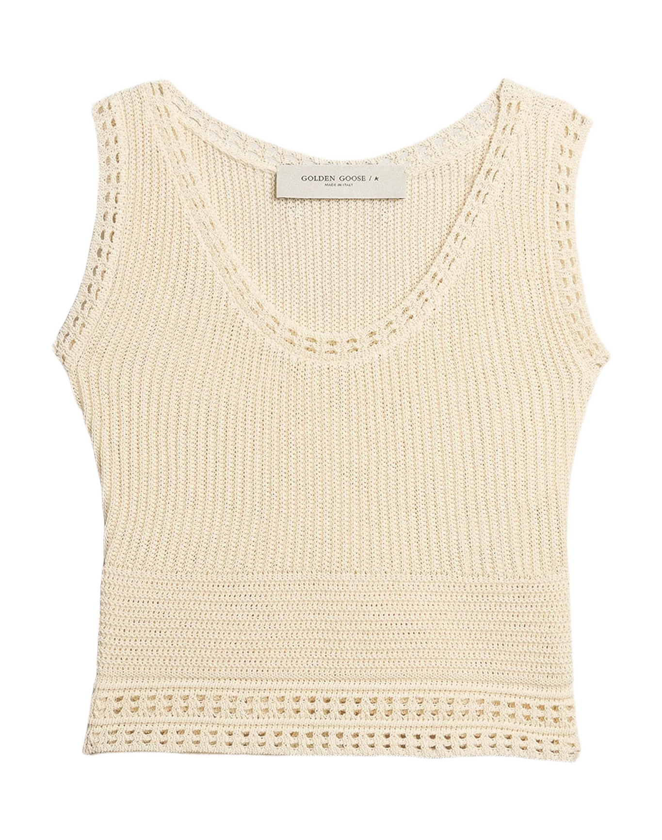 Women | Ecru-Colored Gilet | Ecru - Image 4