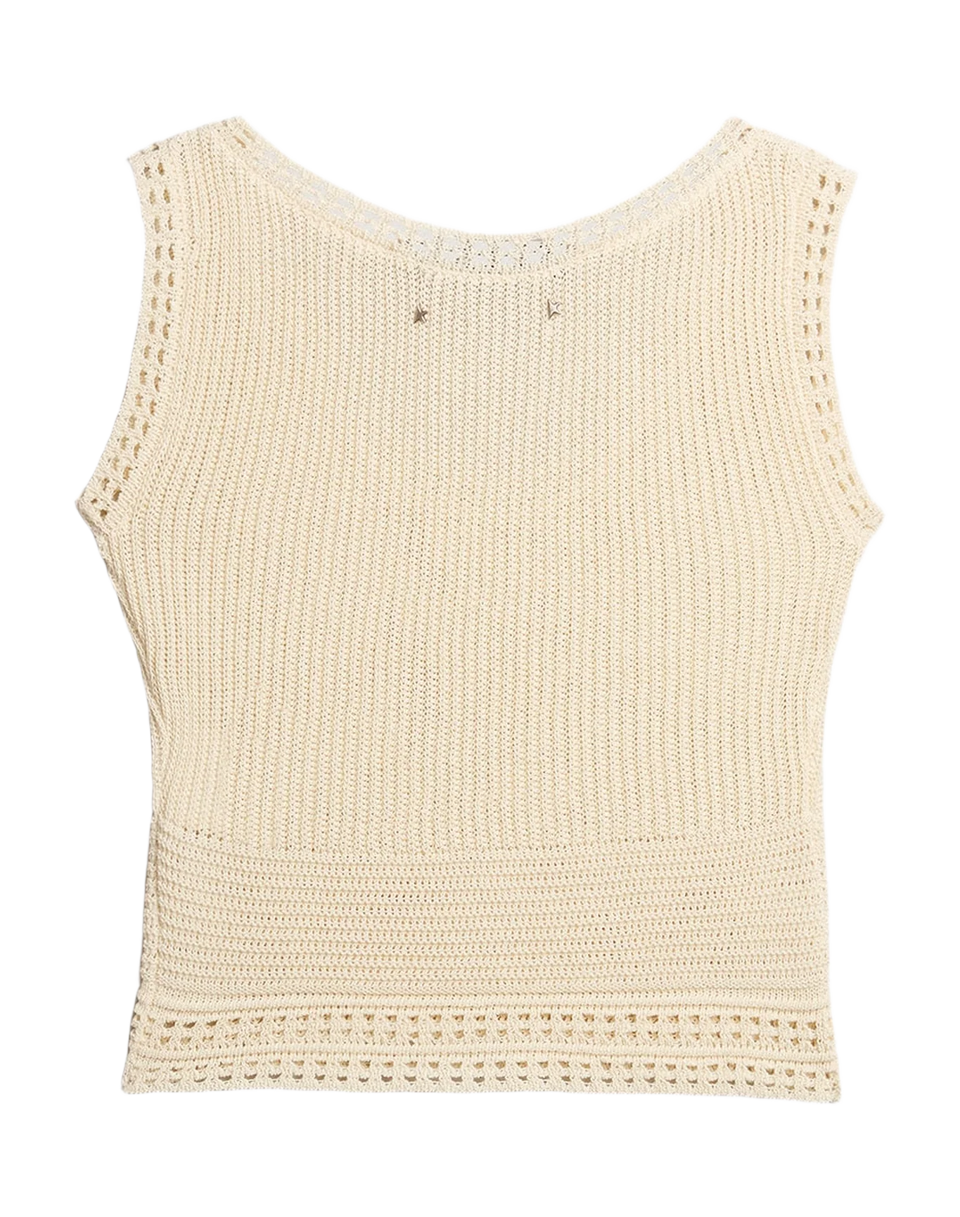 Women | Ecru-Colored Gilet | Ecru - Image 5