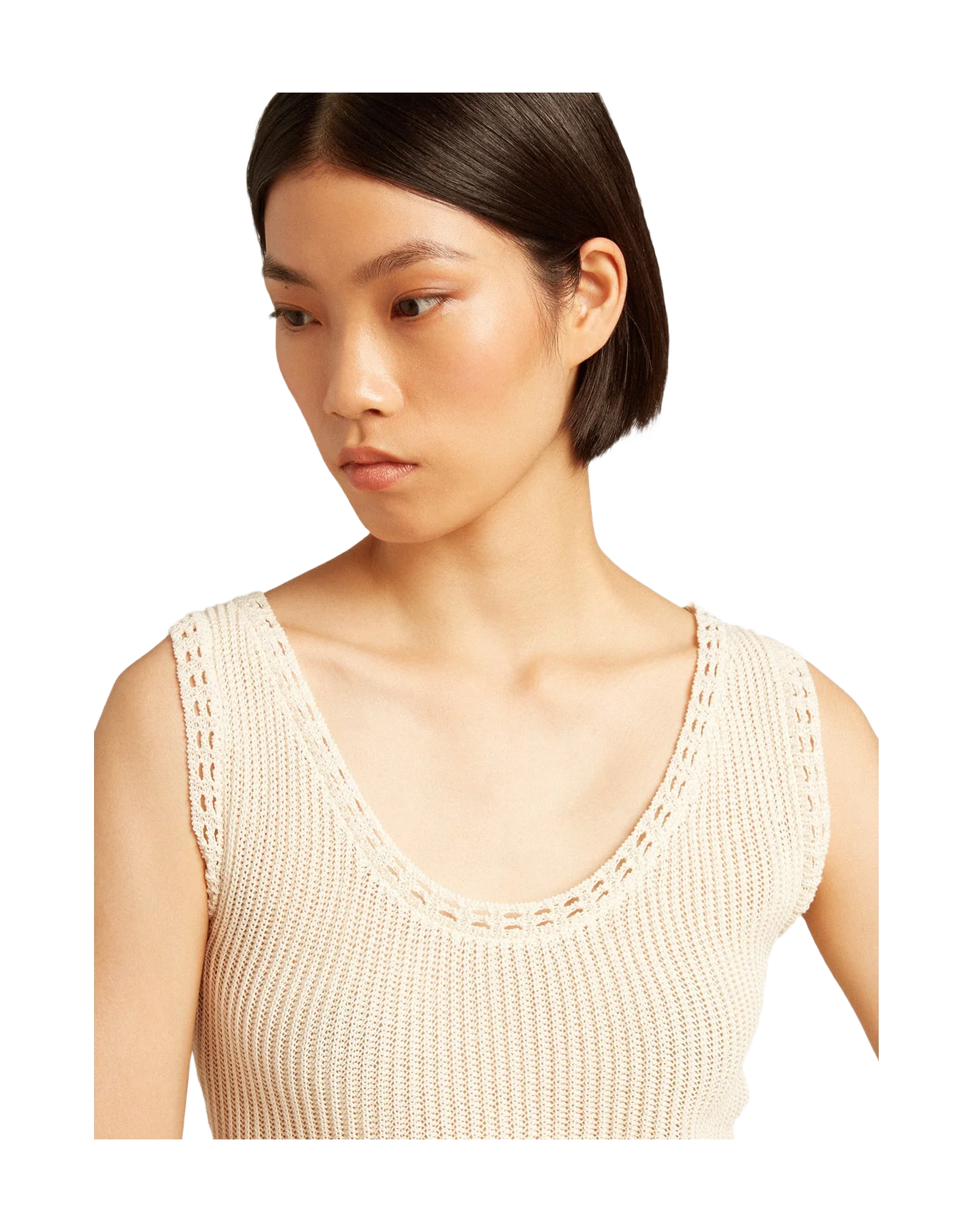 Women | Ecru-Colored Gilet | Ecru - Image 6