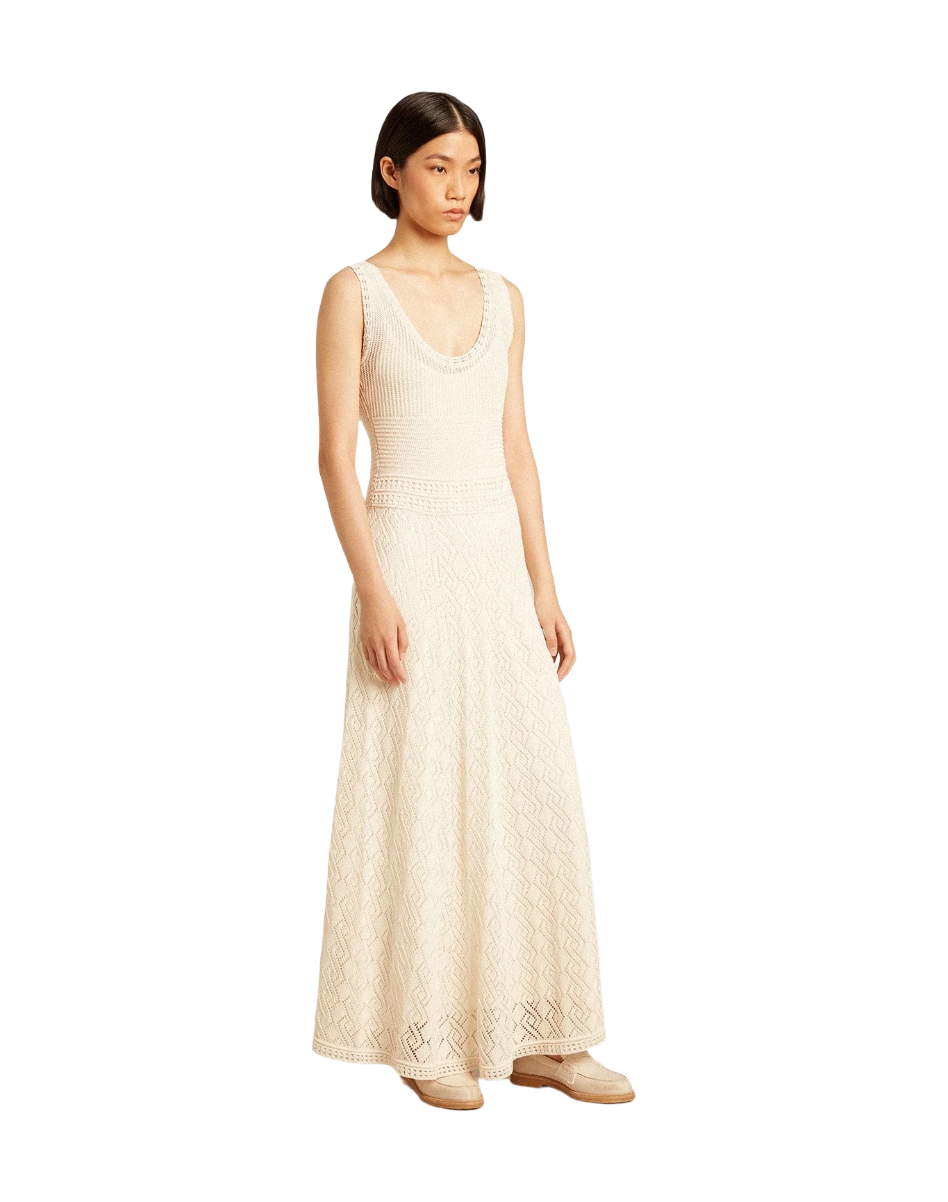 Women | Ecru-Colored Tank Dress | Ecru - Image 8